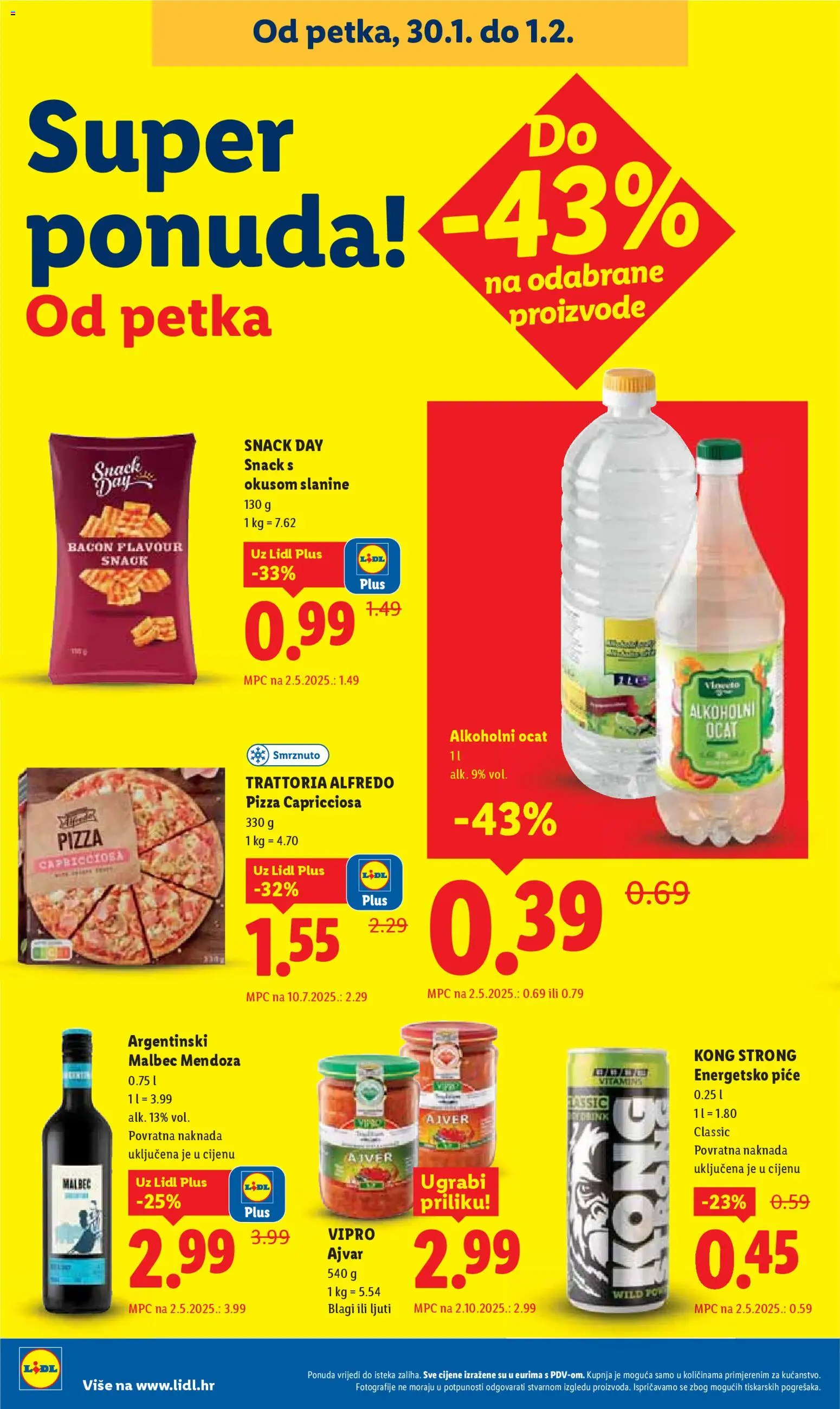 Lidl katalog | vrijedi od 26.01.2026 | Stranica: 54 | Proizvodi: Alkoholni ocat, Pizza, Ajvar, Ocat