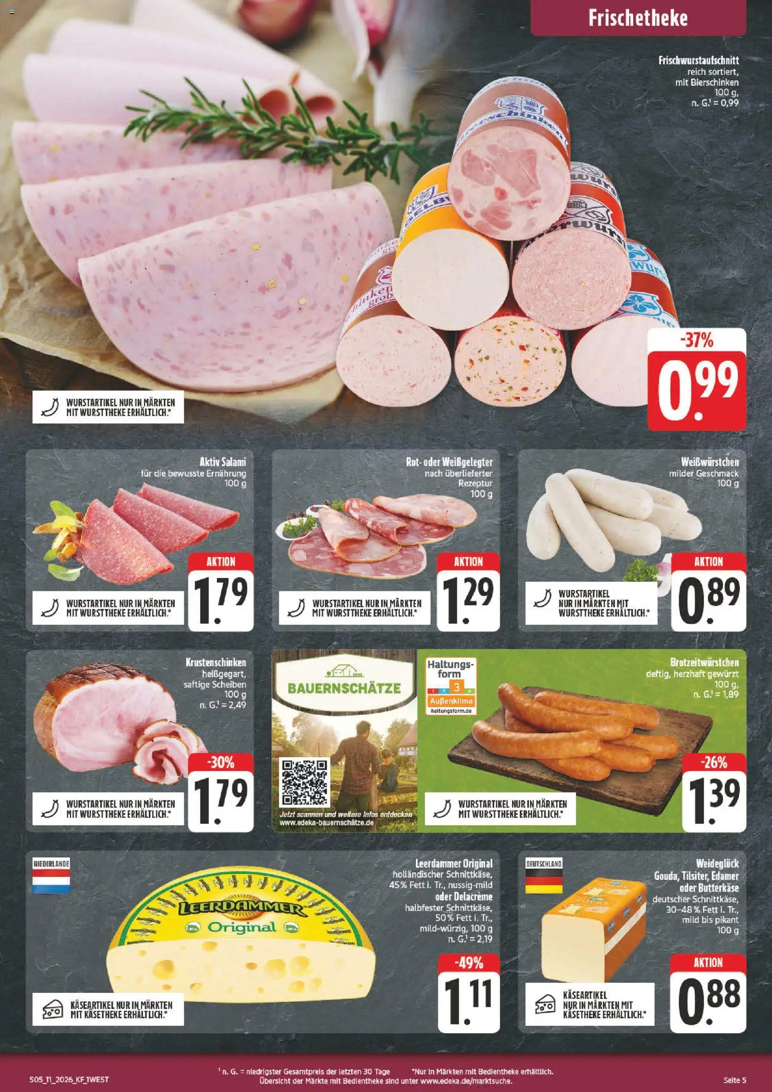 nah & gut Prospekt 	 – gültig ab 09.03.2026 | Seite: 5 | Produkte: Leerdammer, Edamer, Wurst, Salami