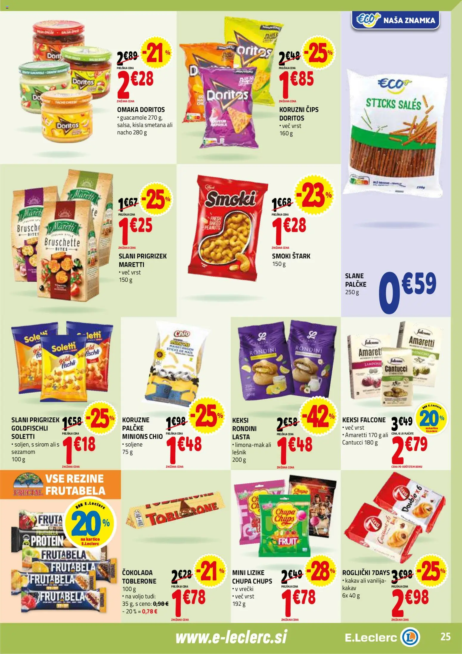 Novi E.leclerc katalog ponudbe – veljaven od 25.02.2026 | Stran: 25 | Izdelki: Keksi, Rogljički, Smetana, Omaka