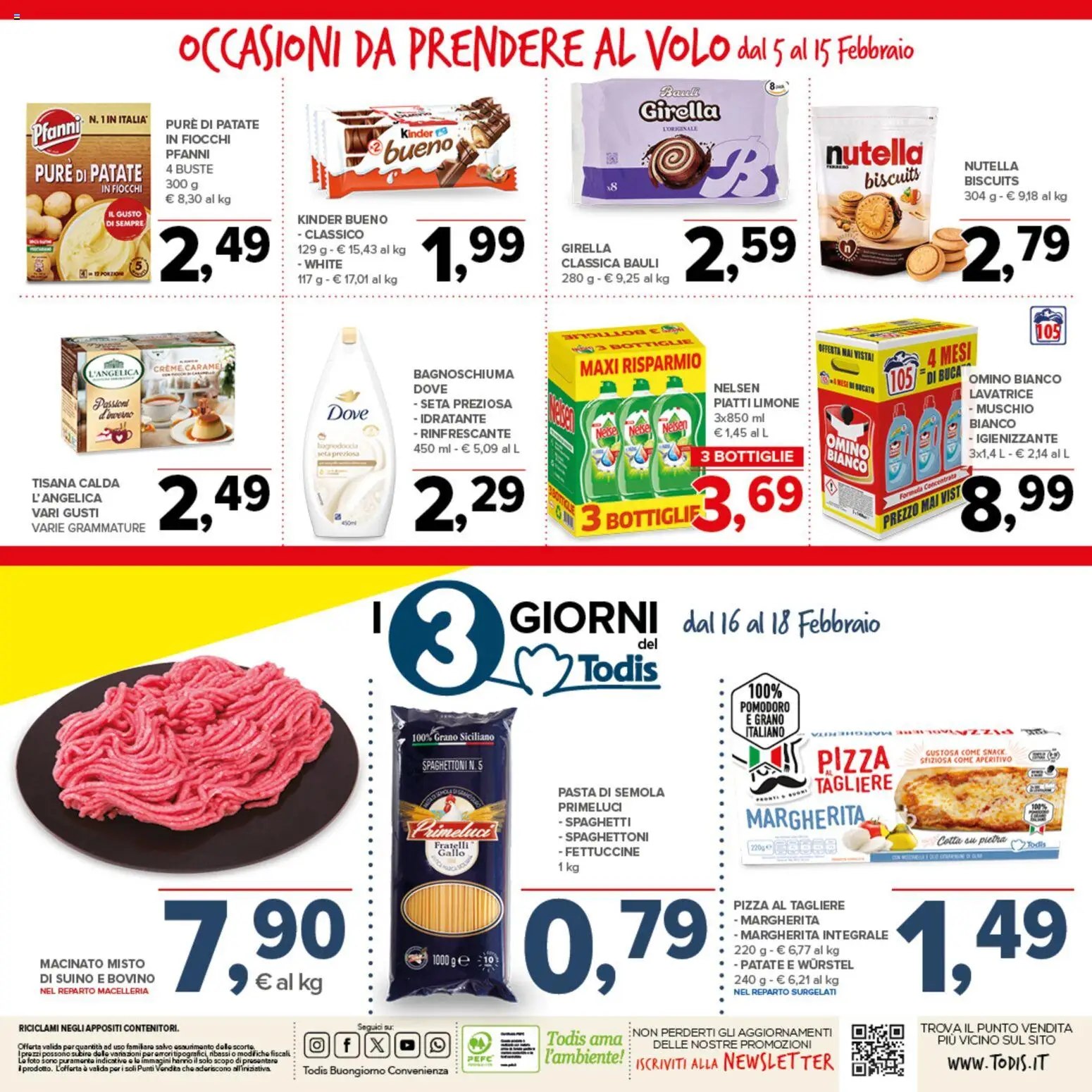 Volantino Todis del 05.02.2026 | Pagina: 20 | Prodotti: Pizza, Fiocchi, Patate, Aperitivo