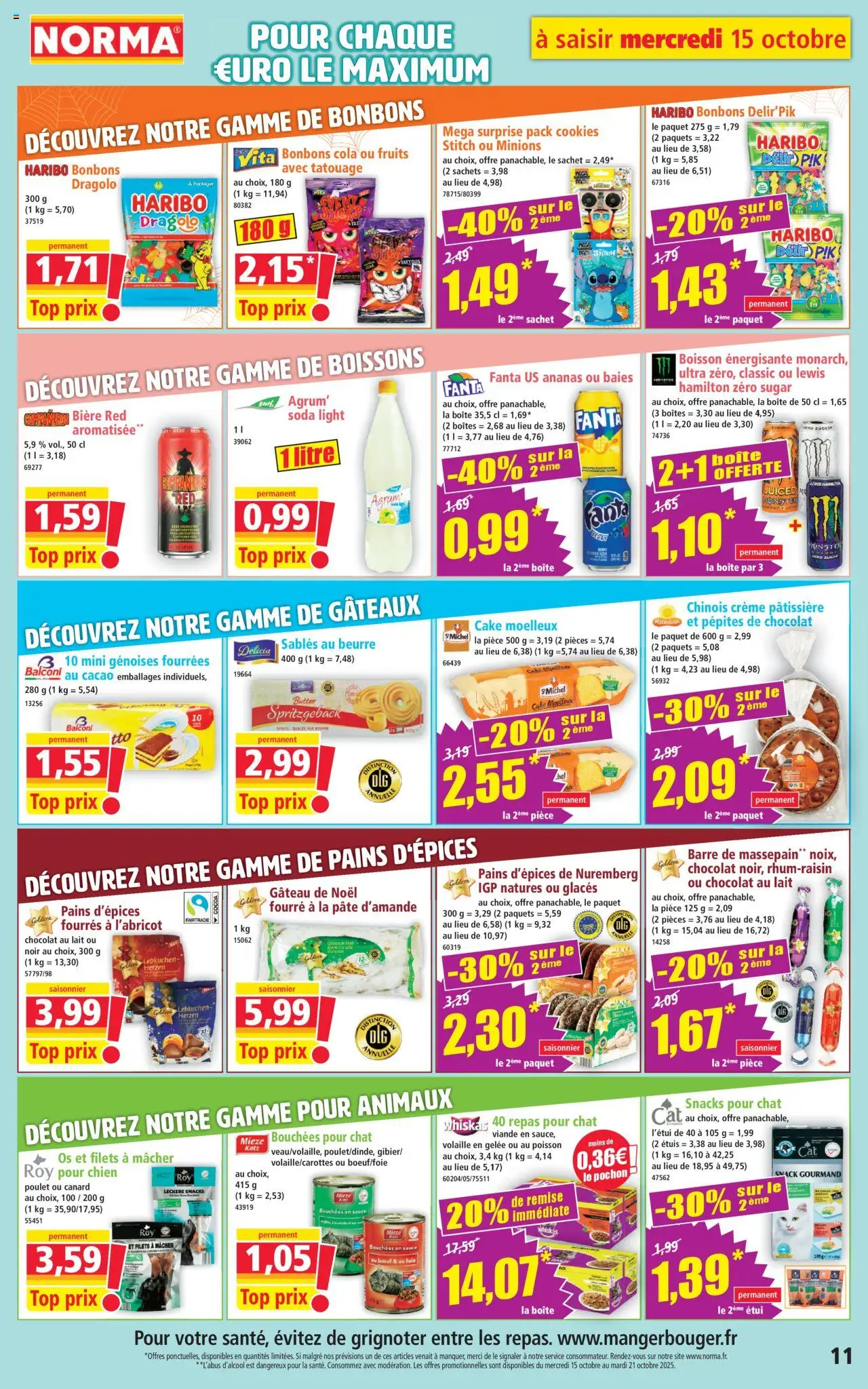 {H1} | Page: 11 | Produits: Étui, Pépites de chocolat, Gelée, Crème