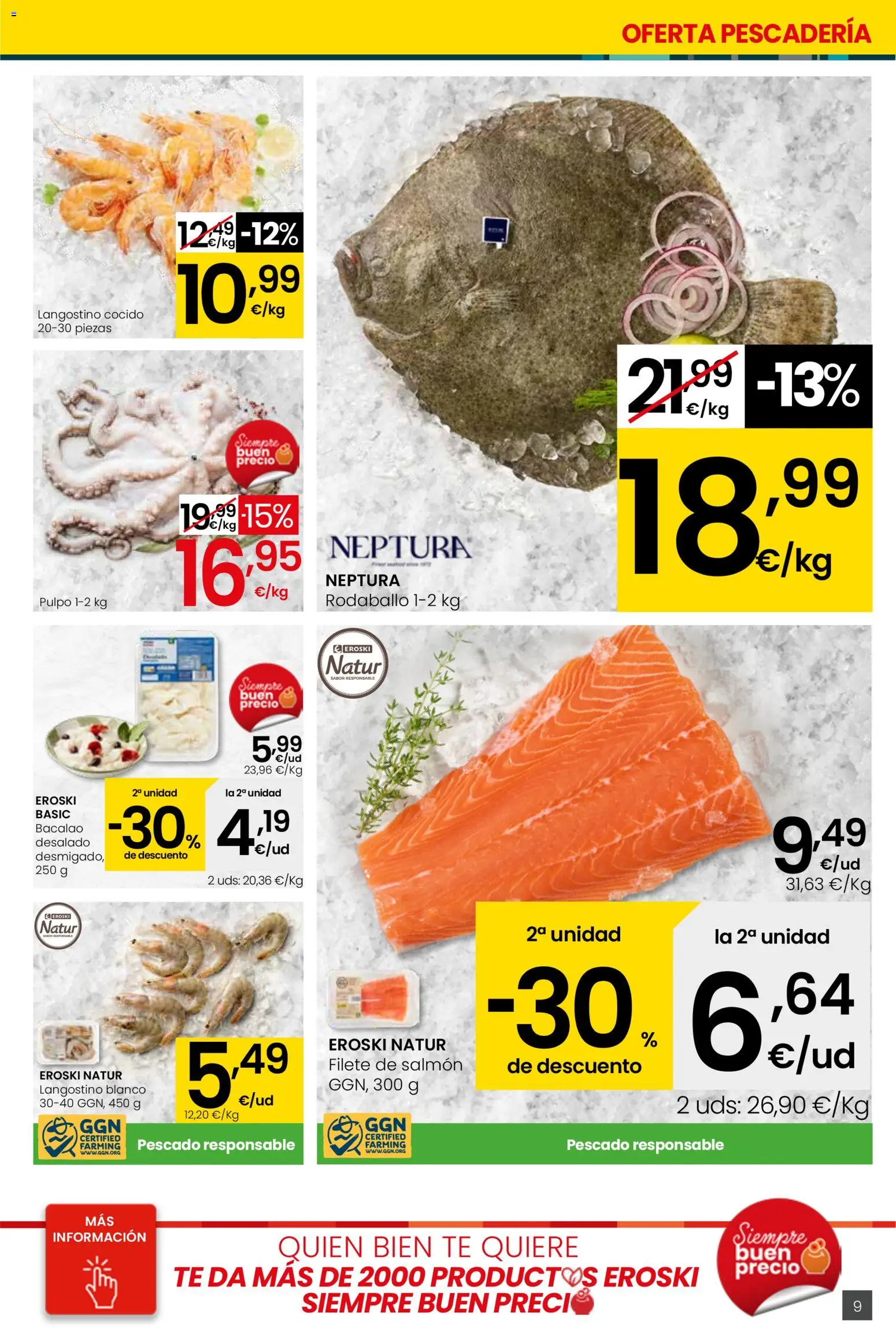 Eroski - Viste tu cesta de primavera Center │ válido desde el 12.03.2026 | Página: 9 | Productos: Pescado, Té, Παιχνίδια, Filete