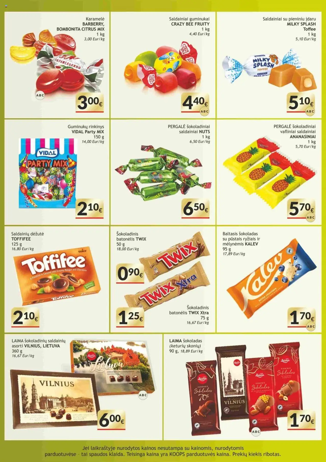 Koops leidinys│galioja nuo 11.08.2025 | Puslapis: 7 | Prekių: Šokoladas, Guminukai, Šokoladinis batonėlis, Saldainiai
