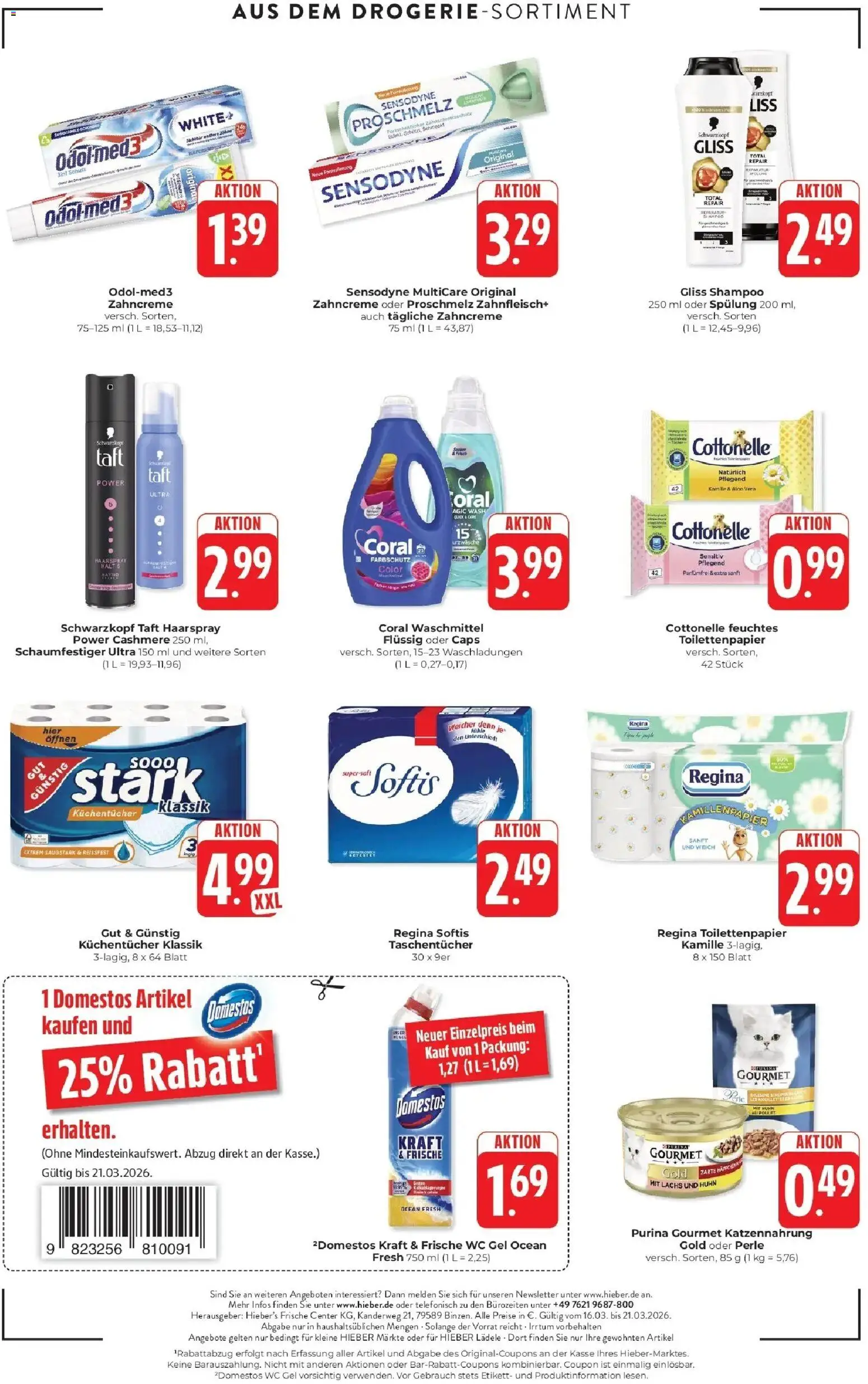 Angebote – gültig ab 16.03.2026 | Seite: 16 | Produkte: Coral waschmittel, Spülung, Waschmittel, Toilettenpapier