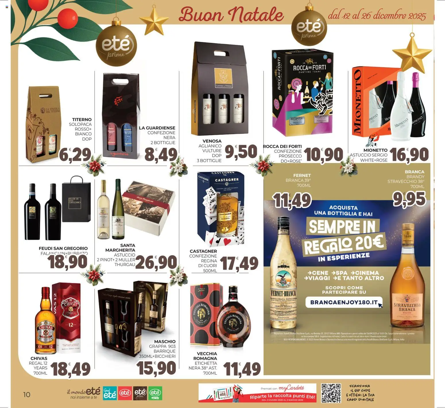 Volantino Eté del 12.12.2025 | Pagina: 10 | Prodotti: Prosecco, Astuccio, Bottiglia, Brandy