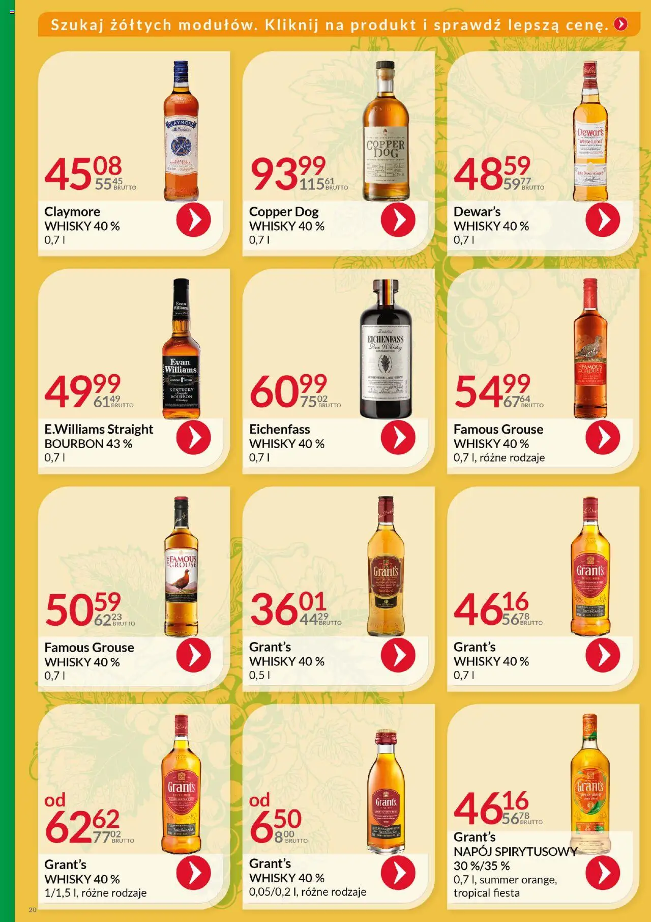 Eurocash Gazetka - Katalog Alkoholowy od 01.06.2025 | Strona: 20 | Produkty: Grant's, Bourbon, Whisky