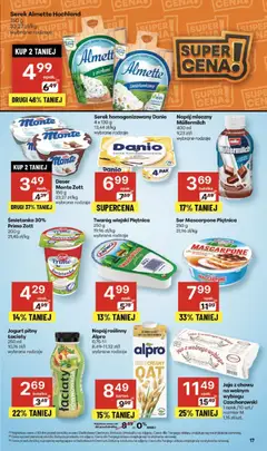 Pogląd oferty "Delikatesy Centrum Gazetka" - ważna od 30.10.2025 | Strona: 17 | Produkty: Serek homogenizowany, Ser mascarpone, Twaróg, Jaja