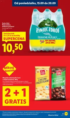 Żywiec Zdrój Woda źródlana, delikatnie gazowana*, Sześciosztuk, 6 x 1,5 L od 15.09.2025 | Strona: 9 | Produkty: Czekolady, Czekolada mleczna, Woda źródlana, Czekolada