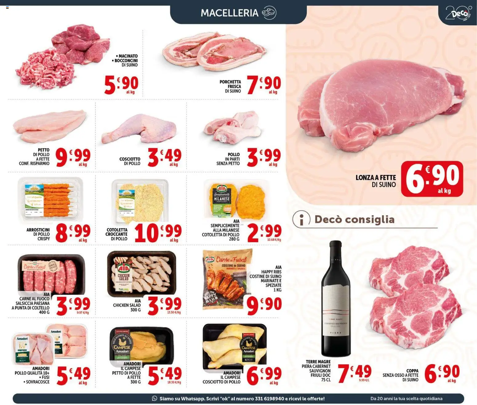 Volantino Decò del 09.04.2026 | Pagina: 7 | Prodotti: Pollo, Suino, Arrosticini, Macinato