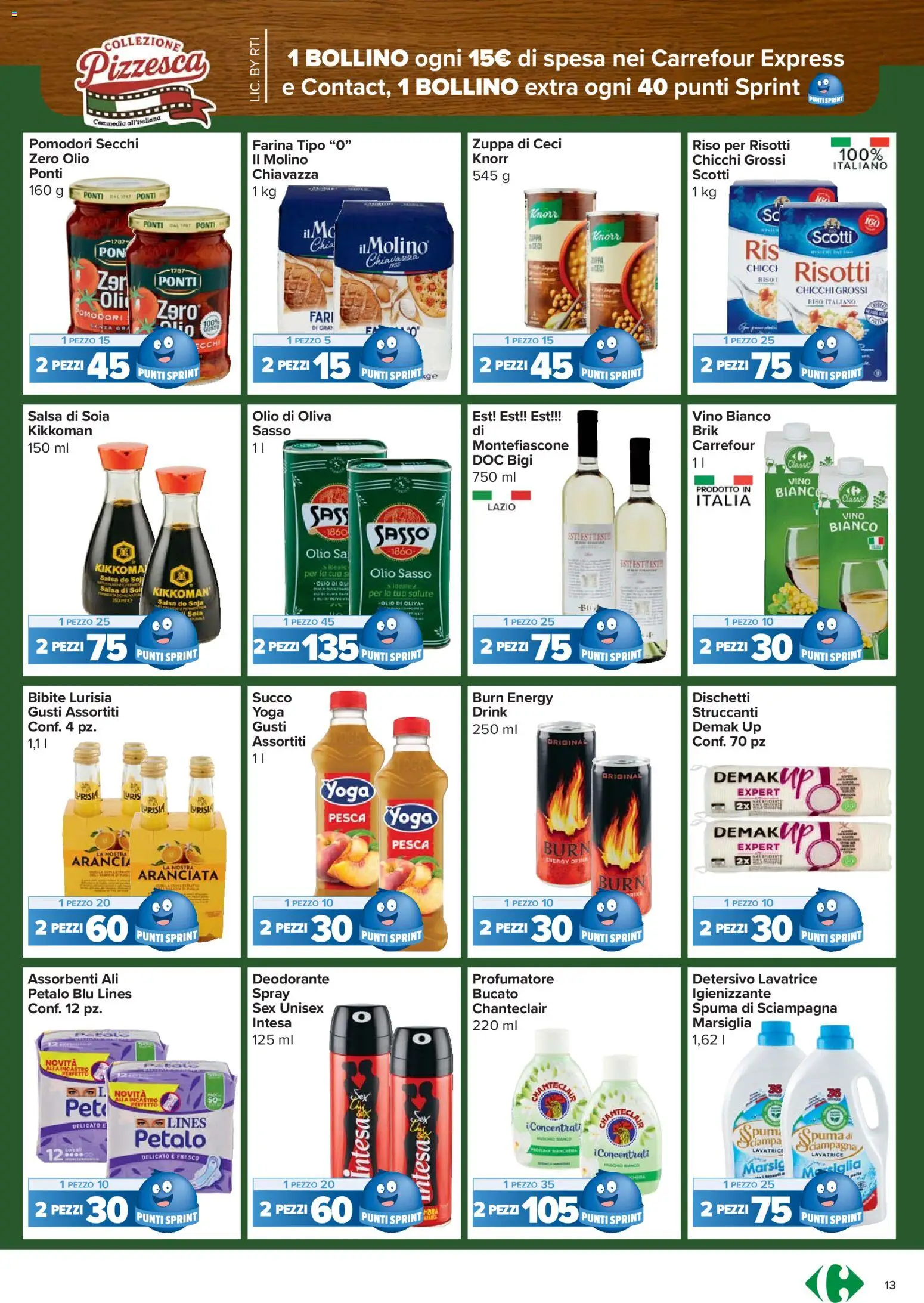 Volantino Carrefour del 12.03.2026 | Pagina: 13 | Prodotti: Ceci, Vino, Pesca, Bibite