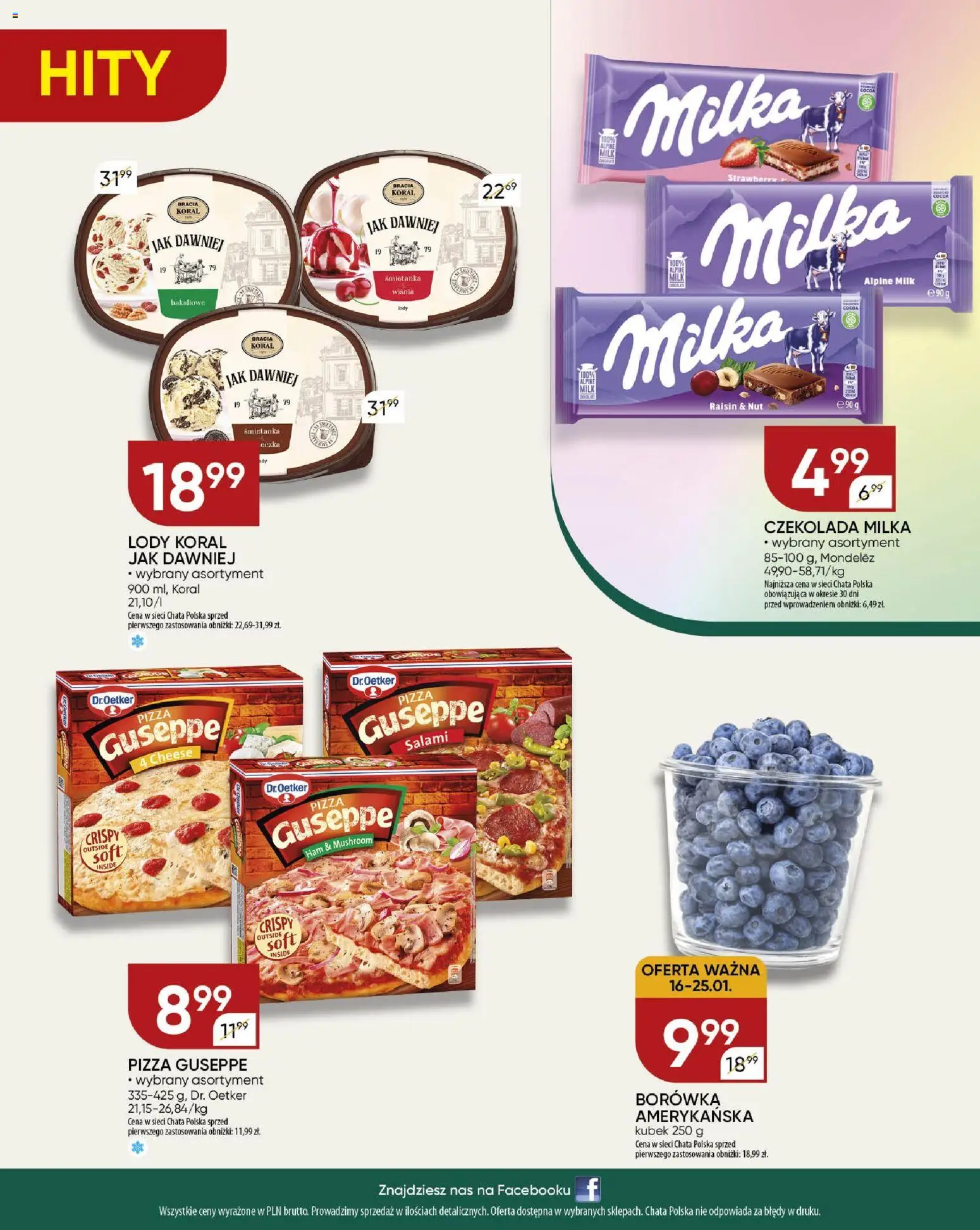 Chata Polska Gazetka od 15.01.2026 | Strona: 20 | Produkty: Czekolada milka, Milka, Salami, Lody