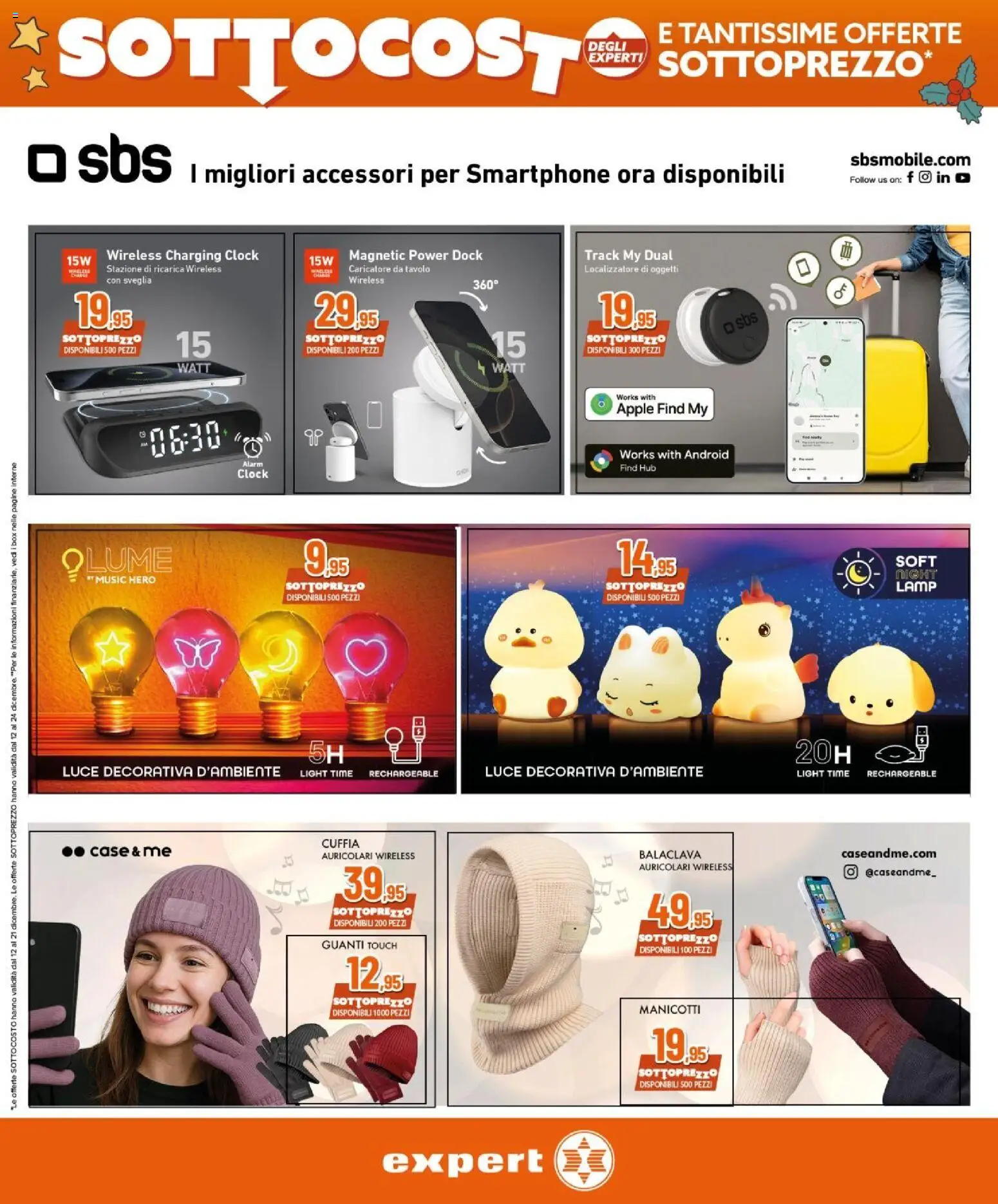 Volantino Expert del 12.12.2025 | Pagina: 10 | Prodotti: Guanti, Smartphone, Sveglia, Tavolo