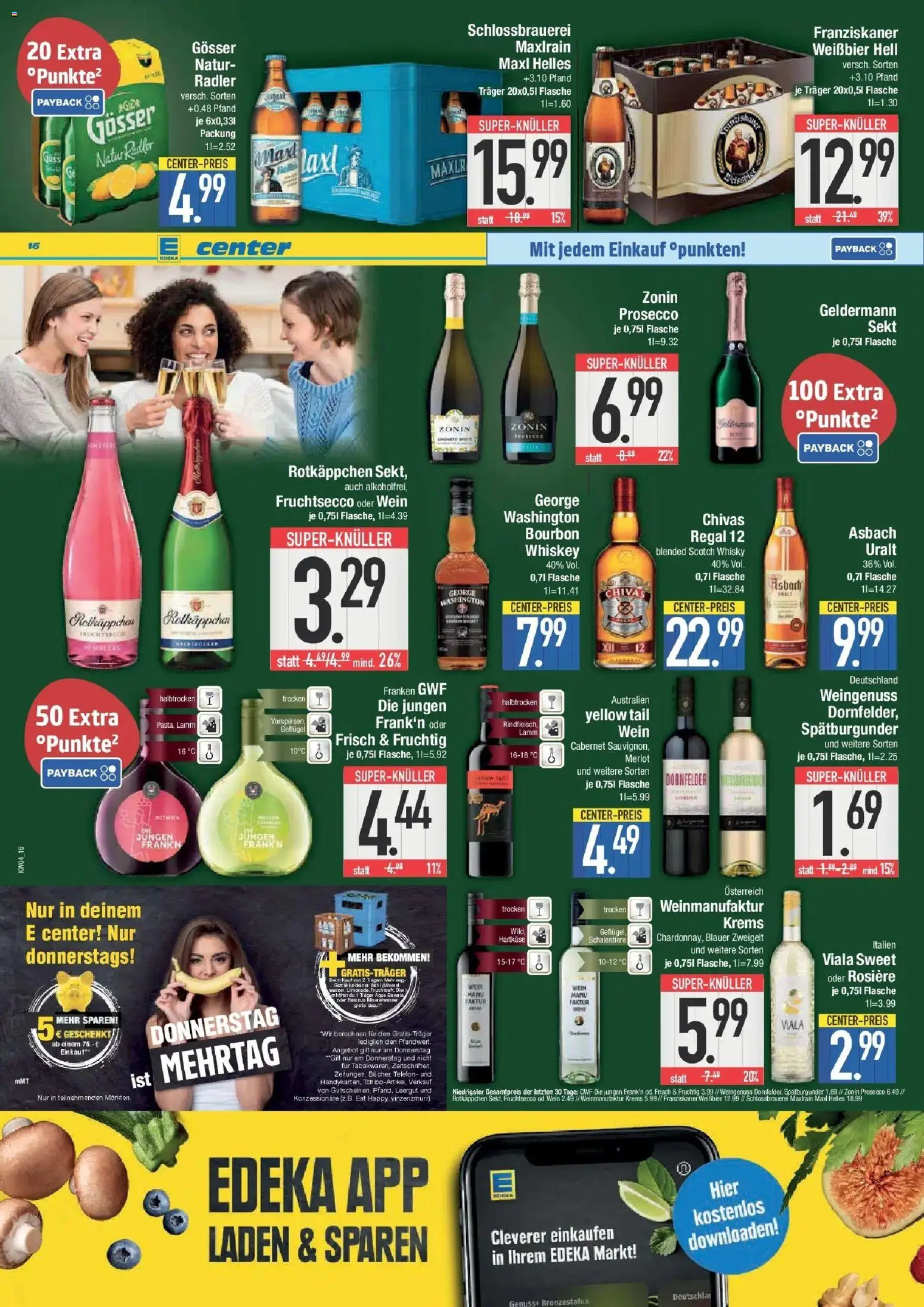 Edeka prospekt Bayerisch Gmain	 – gültig ab 18.01.2026 | Seite: 16 | Produkte: Merlot, Prosecco, Radler, Rotkäppchen