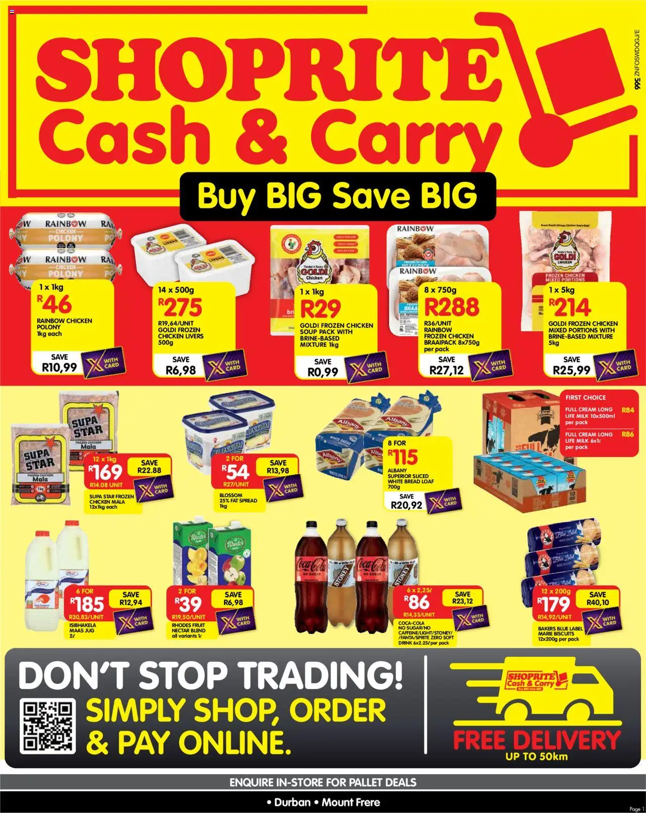 New Shoprite catalogue – valid from 20.10.2025 | Page: 1 | Products: Biscuits, Chicken, Soup, Sugar