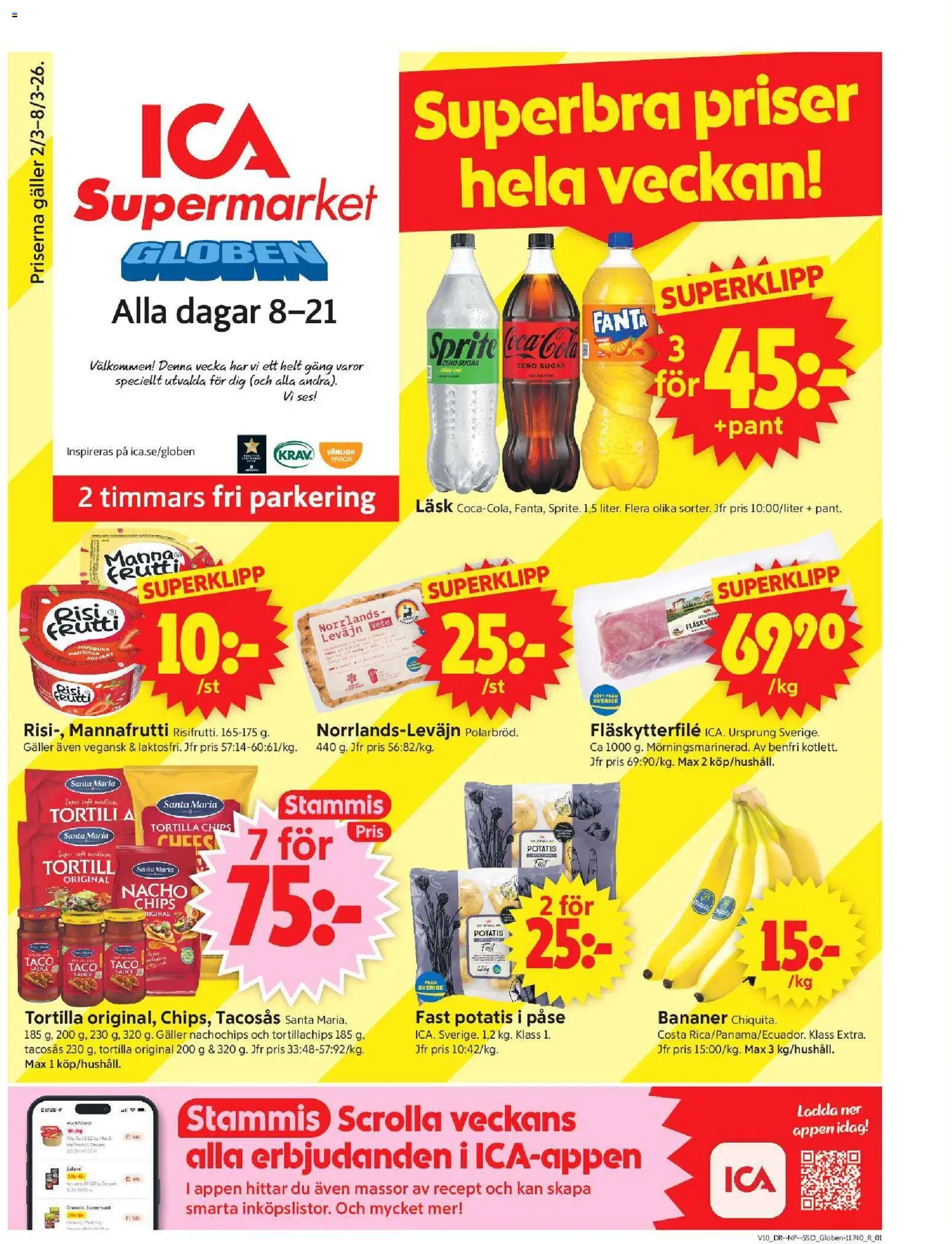 ICA Supermarket reklamblad aktuell från 02.03.2026 | Sida: 1
