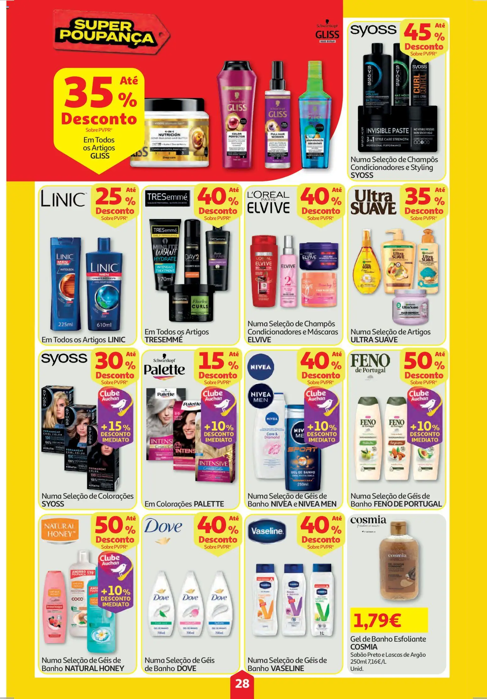 Auchan folheto │ válido de 30.10.2025 | Página: 28 | Produtos: Sabão, Gel de banho, Banho