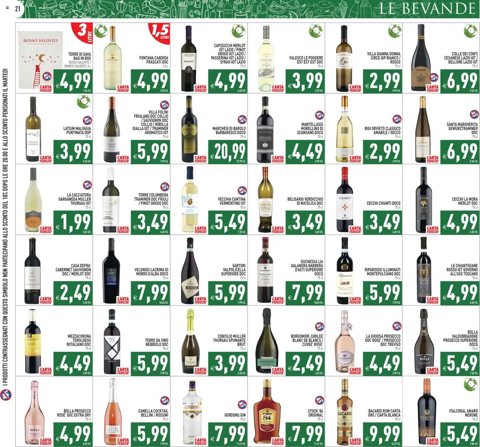 Volantino PIM Supermercati del 06.03.2026 | Pagina: 21 | Prodotti: Prosecco, Vino, Rum, Amaro