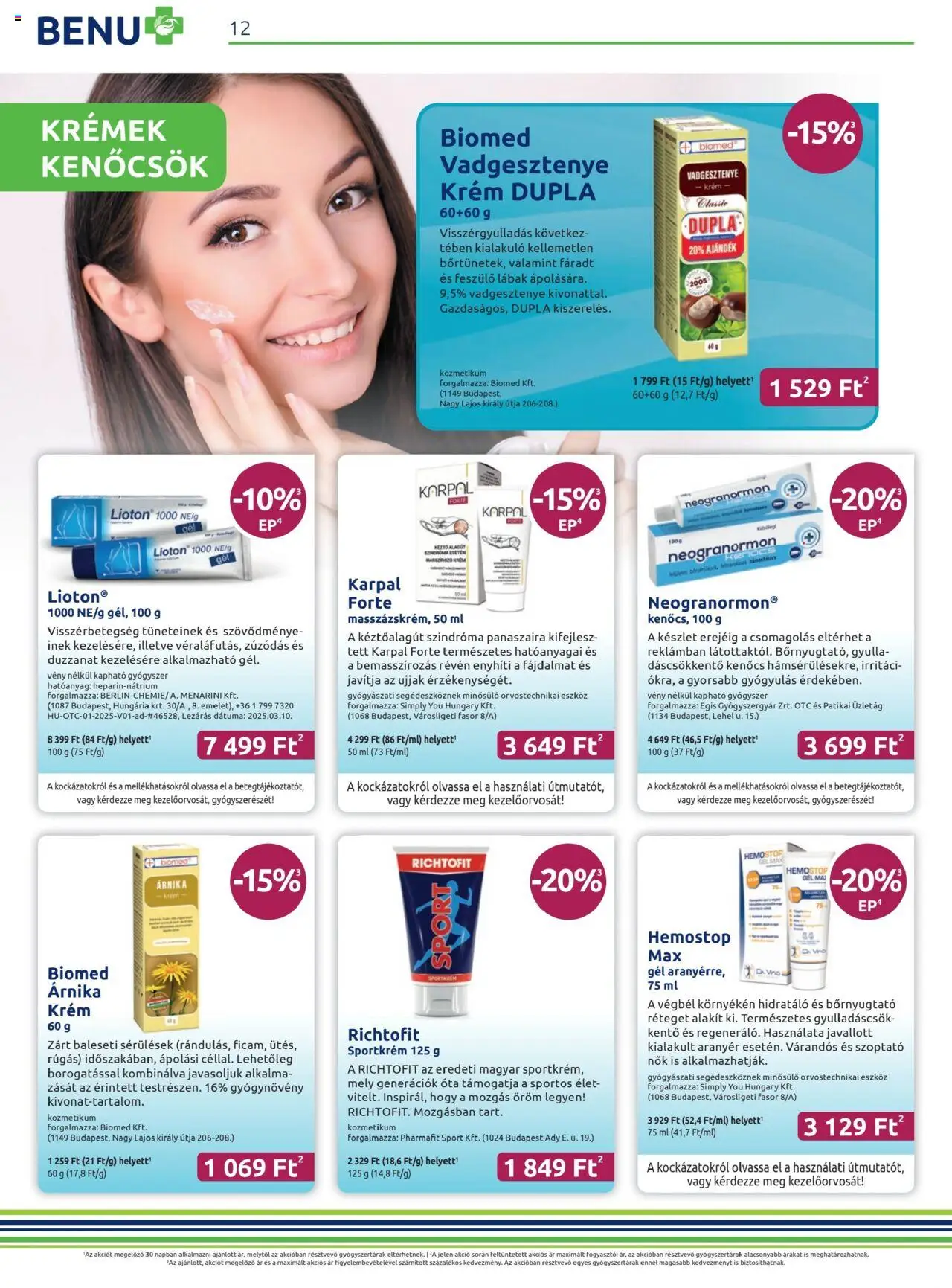 BENU Gyógyszertárak akciós ujság - amely érvényes a következő dátumtól: 01.07.2025 | Oldal: 12