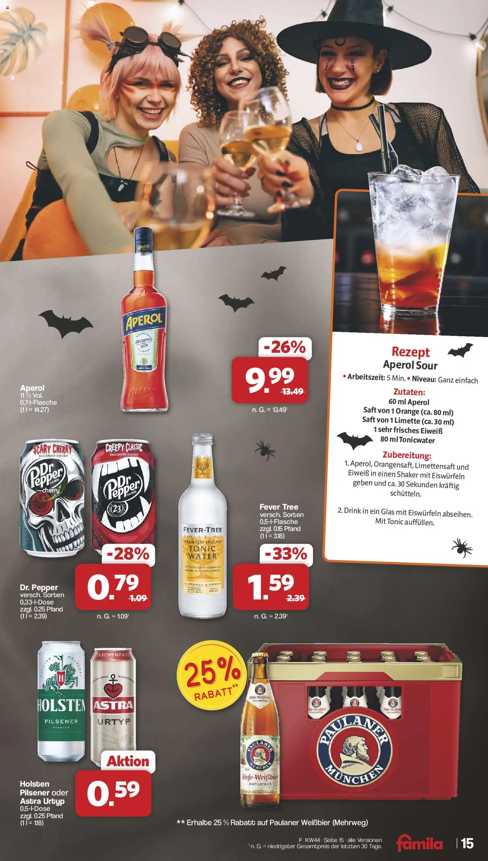 Famila Nordwest Prospekt 	 – gültig ab 27.10.2025 | Seite: 16 | Produkte: Astra, Holsten, Limette, Aperol