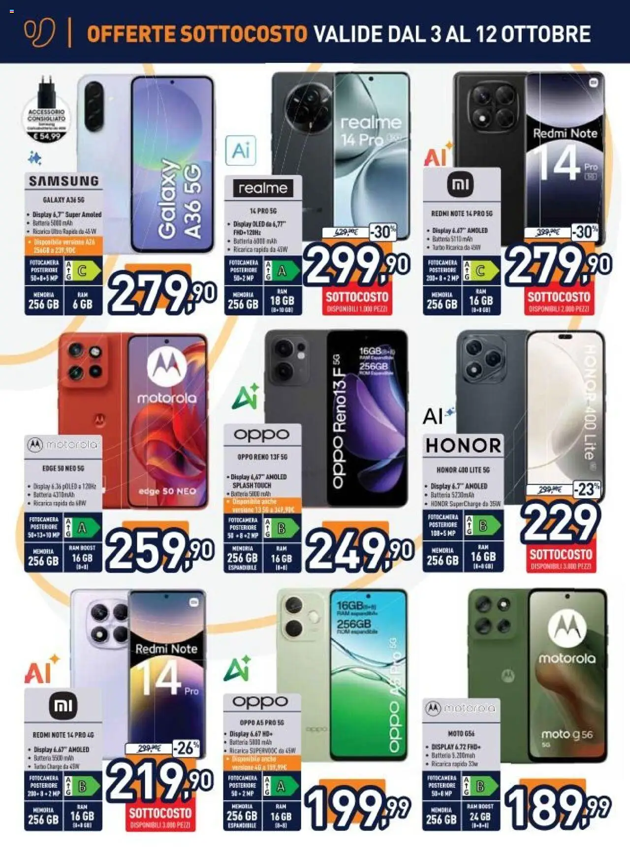 Volantino Unieuro del 03.10.2025 | Pagina: 6 | Prodotti: Tubo, Fotocamera, Batterie, Samsung