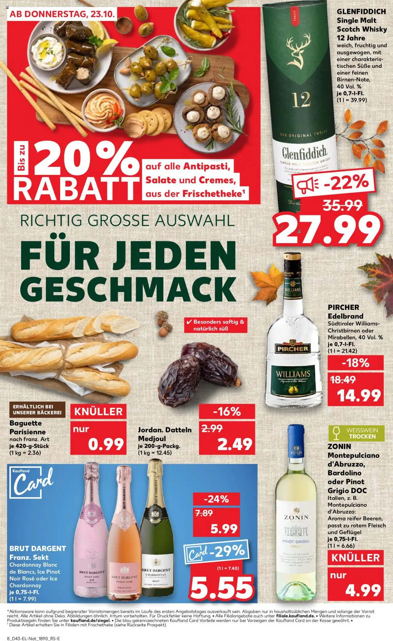 Kaufland prospekt Völklingen	 – gültig ab 23.10.2025 | Seite: 8 | Produkte: Bäckerei, Weißwein, Baguette, Brut dargent