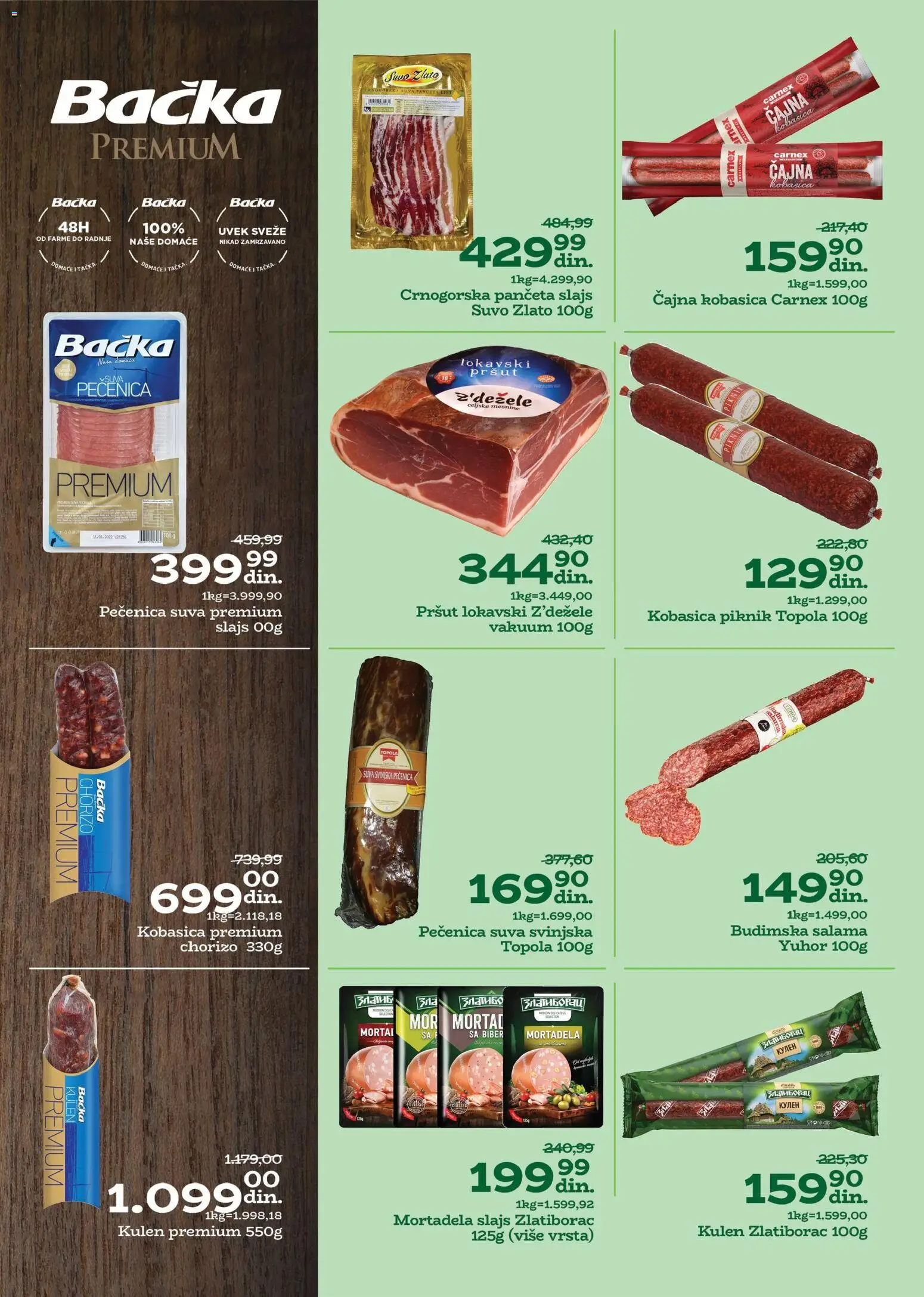 Univerexport katalog - važi od 22.12.2025 | Strana: 5 | Proizvode: Pršut, Kulen, Kobasica, Pečenica