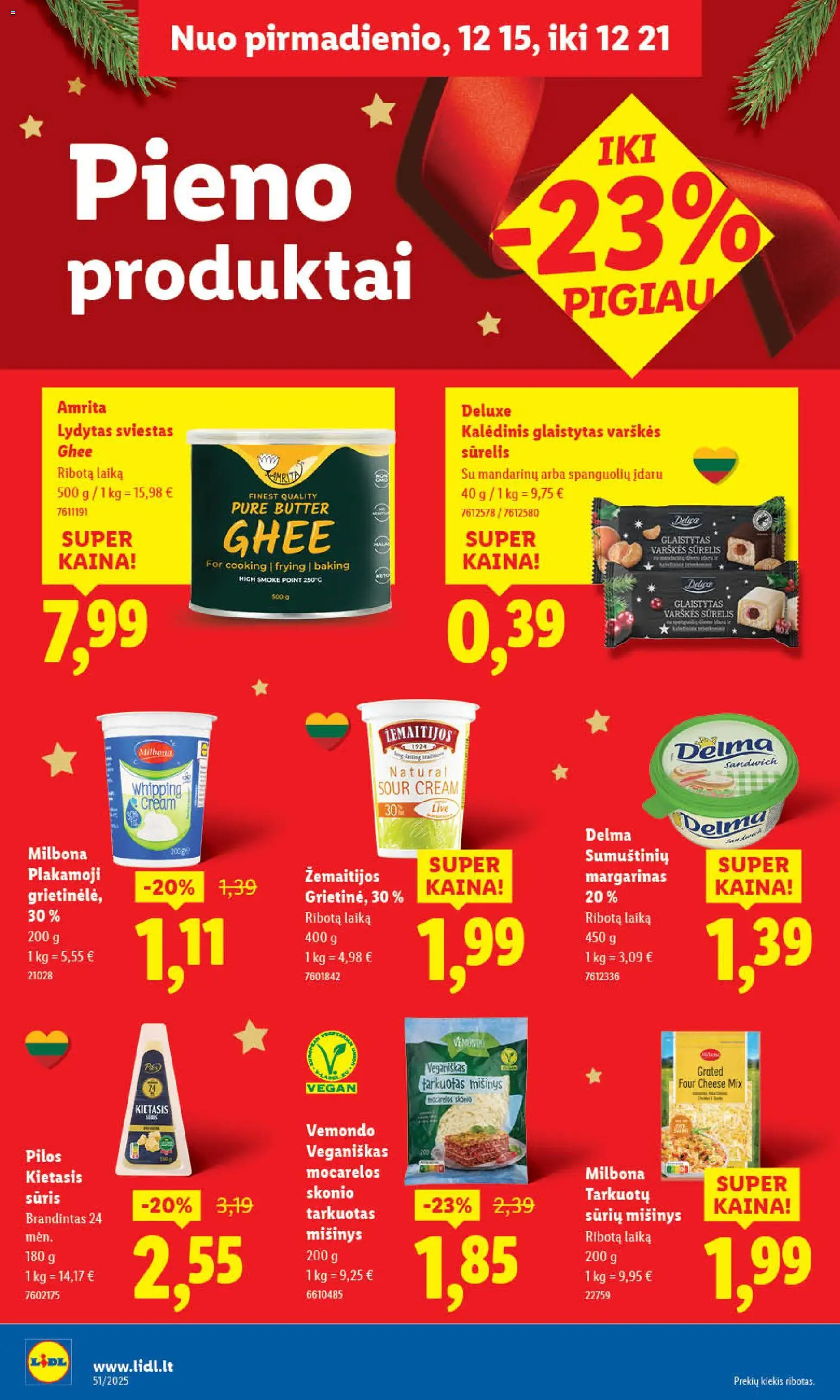 LIDL akcijos nuo 18.12.2025 | Puslapis: 36 | Prekių: Sūrelis, Margarinas, Sūris, Sviestas