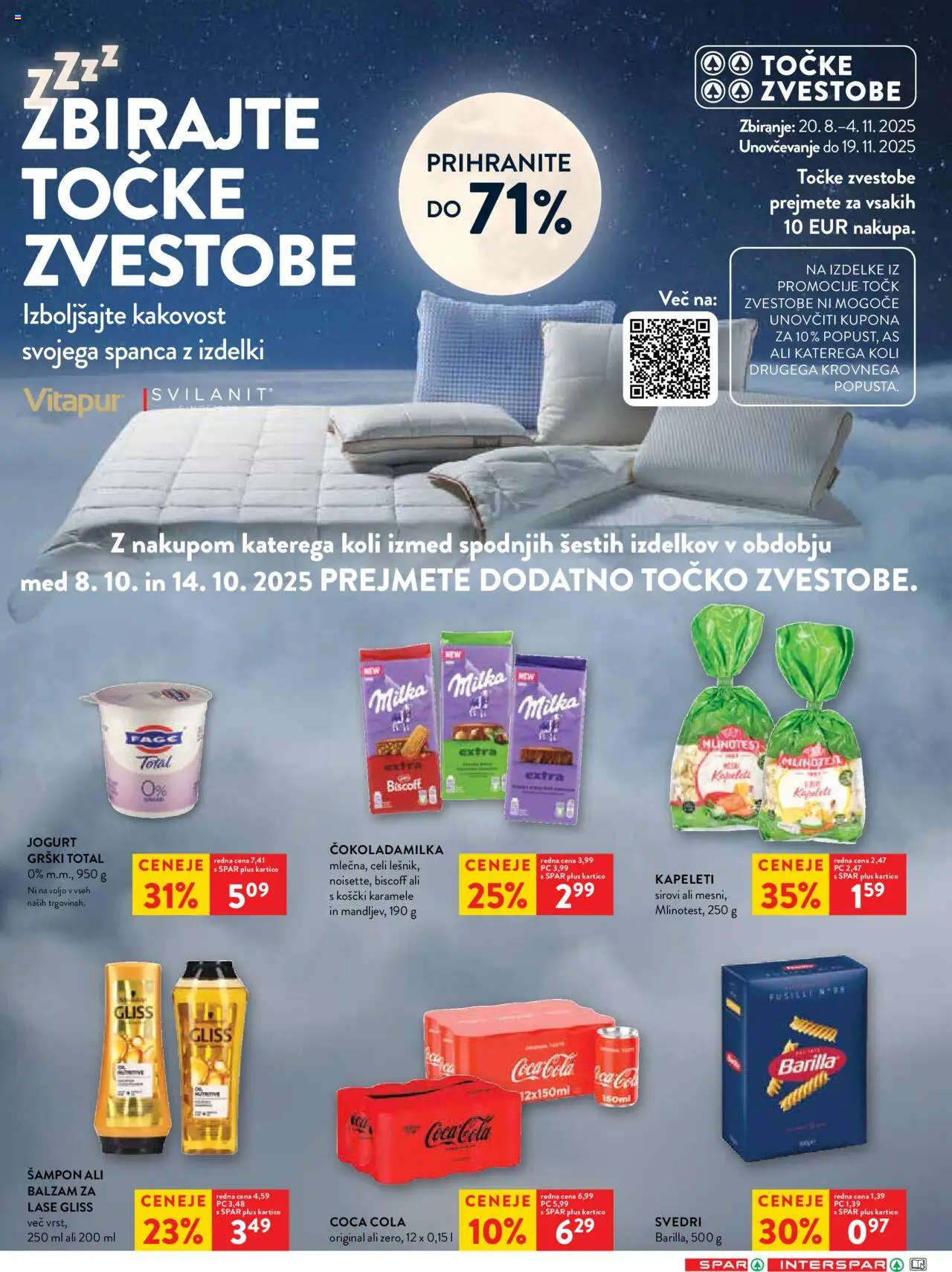 Novi Spar katalog ponudbe – veljaven od 08.10.2025 | Stran: 24 | Izdelki: Sampon, Jogurt, Karamele, Svedri