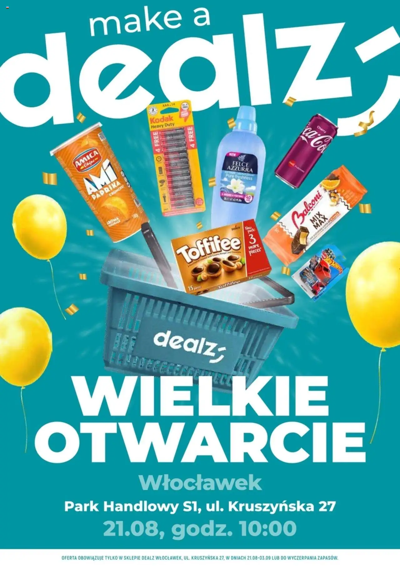 Dealz Gazetka - Wielkie otwarcie Włocławek, Kruszyńska 27 od 21.08.2025 | Strona: 1 | Produkty: Toffifee