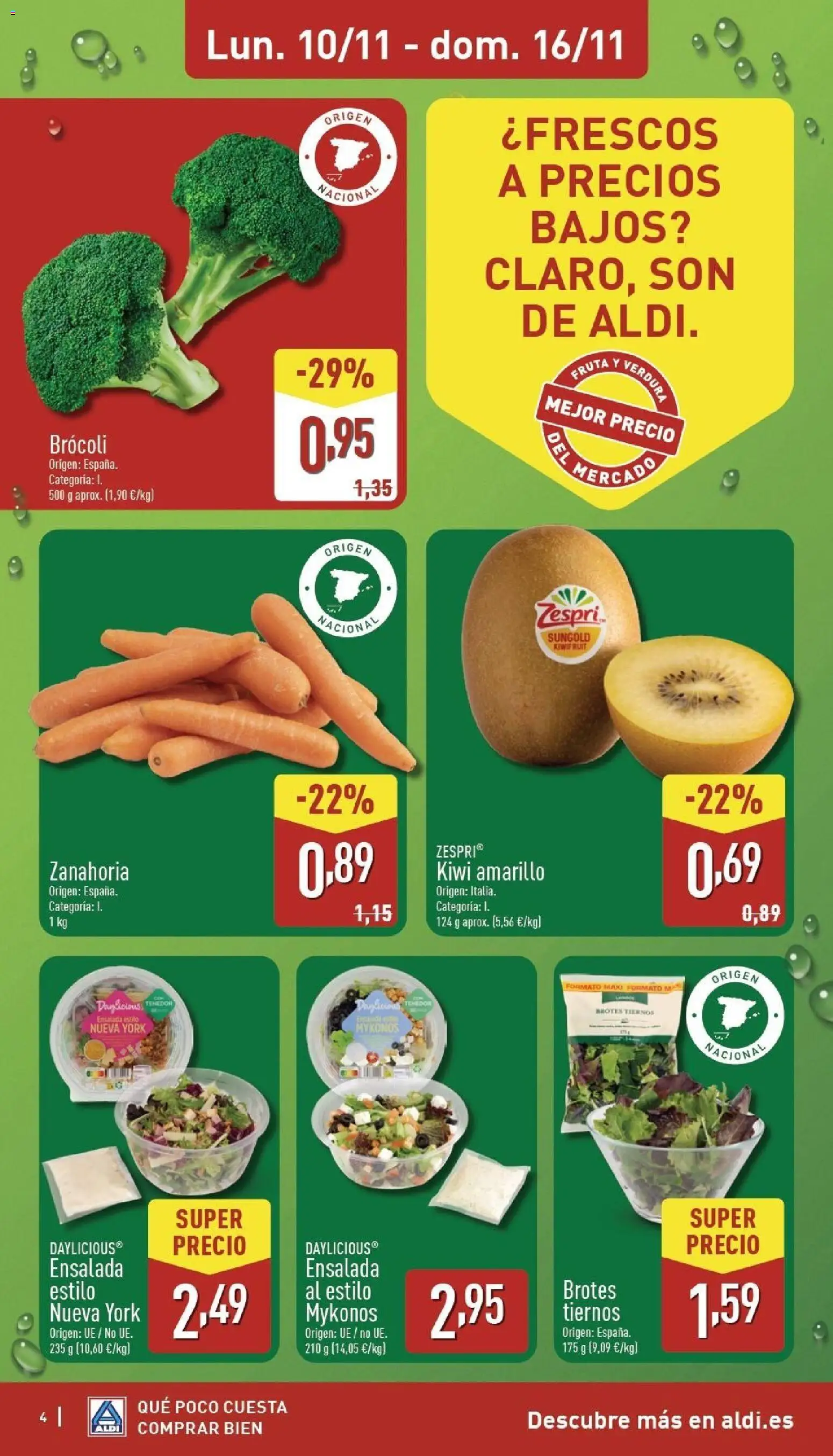 Aldi folleto Baleares │ válido desde el 10.11.2025 | Página: 4 | Productos: Kiwi, Zanahoria, Ensalada