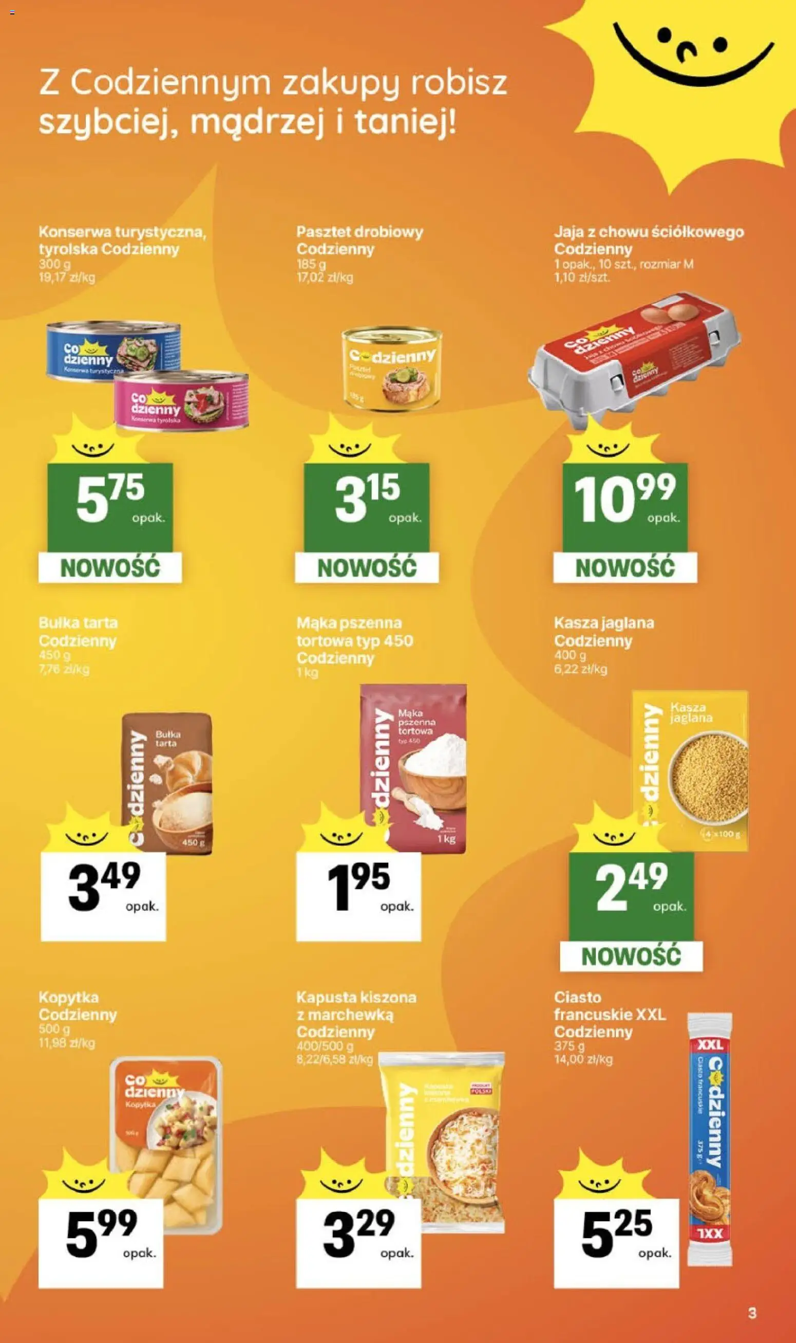 Delikatesy Centrum Gazetka od 26.02.2026 | Strona: 3 | Produkty: Kasza, Kapusta kiszona, Ciasto, Bułka