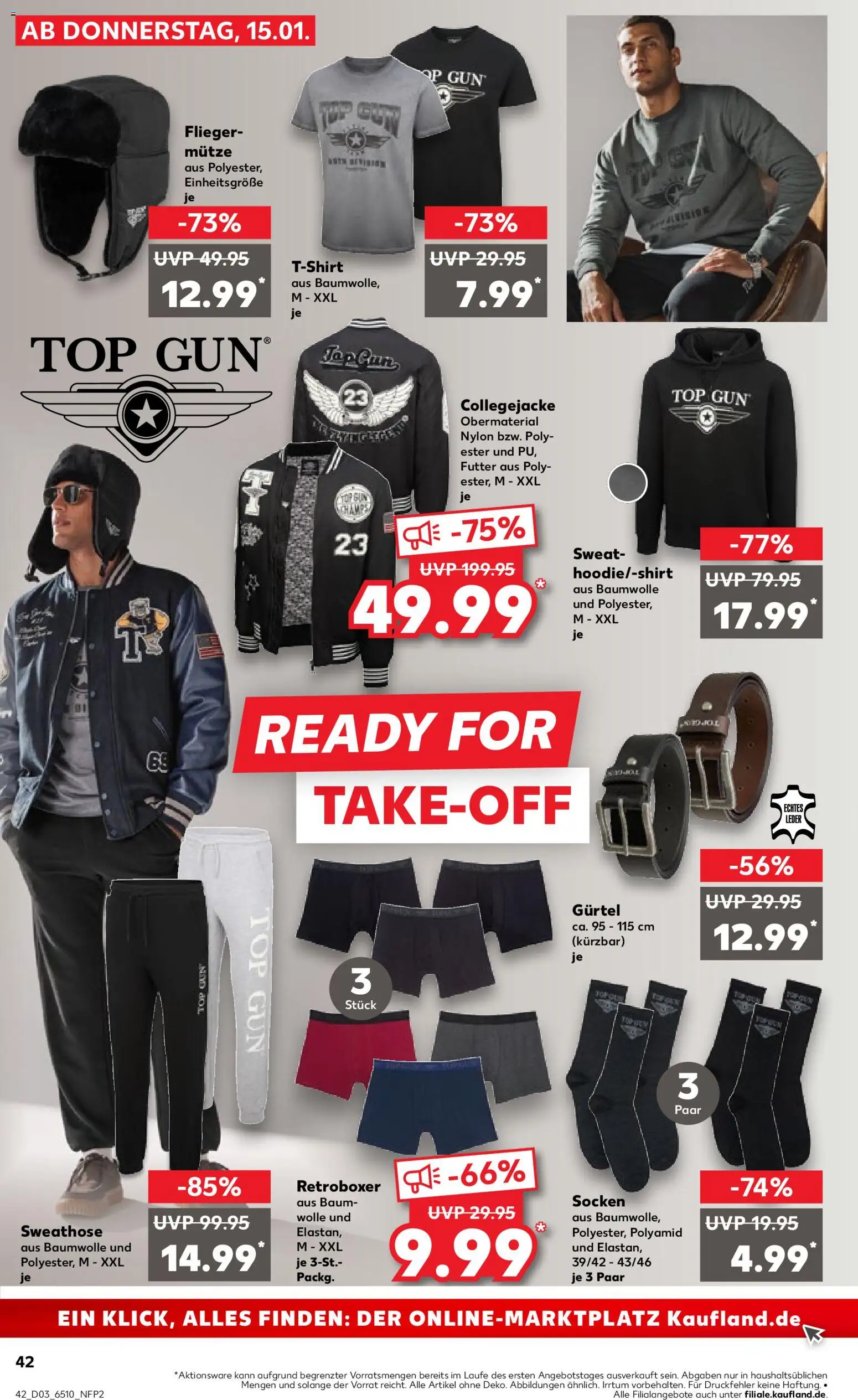 Kaufland prospekt Völklingen	 – gültig ab 15.01.2026 | Seite: 42 | Produkte: Top, Sweathose, T-Shirt, Gürtel
