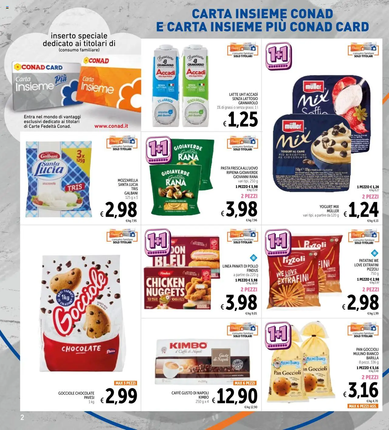 Volantino Spazio Conad del 15.09.2025 | Pagina: 2 | Prodotti: Yogurt, Caffè, Patatine, Pasta