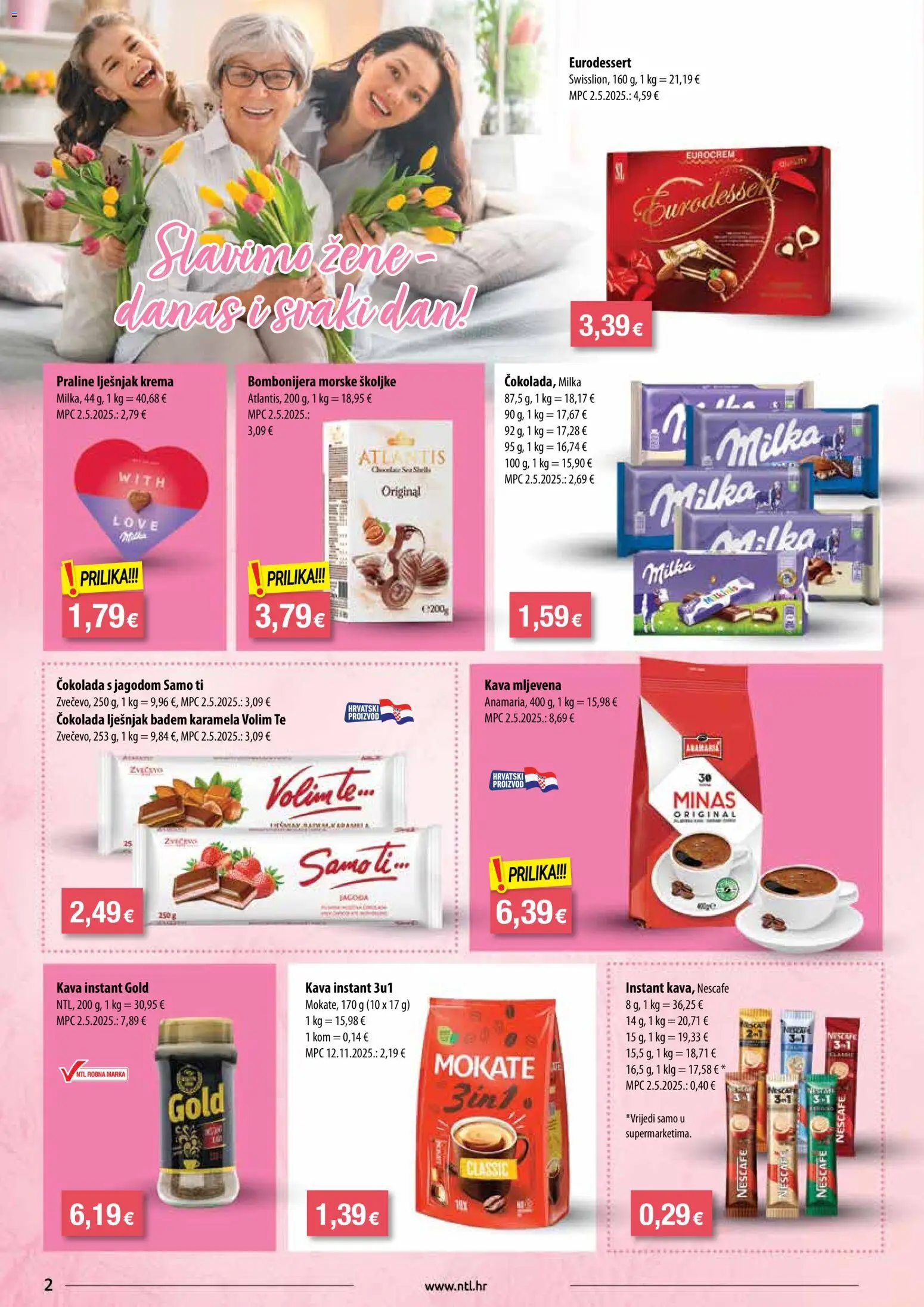 NTL katalog | vrijedi od 04.03.2026 | Stranica: 2 | Proizvodi: Praline, Nescafe, Lješnjak, Karamela