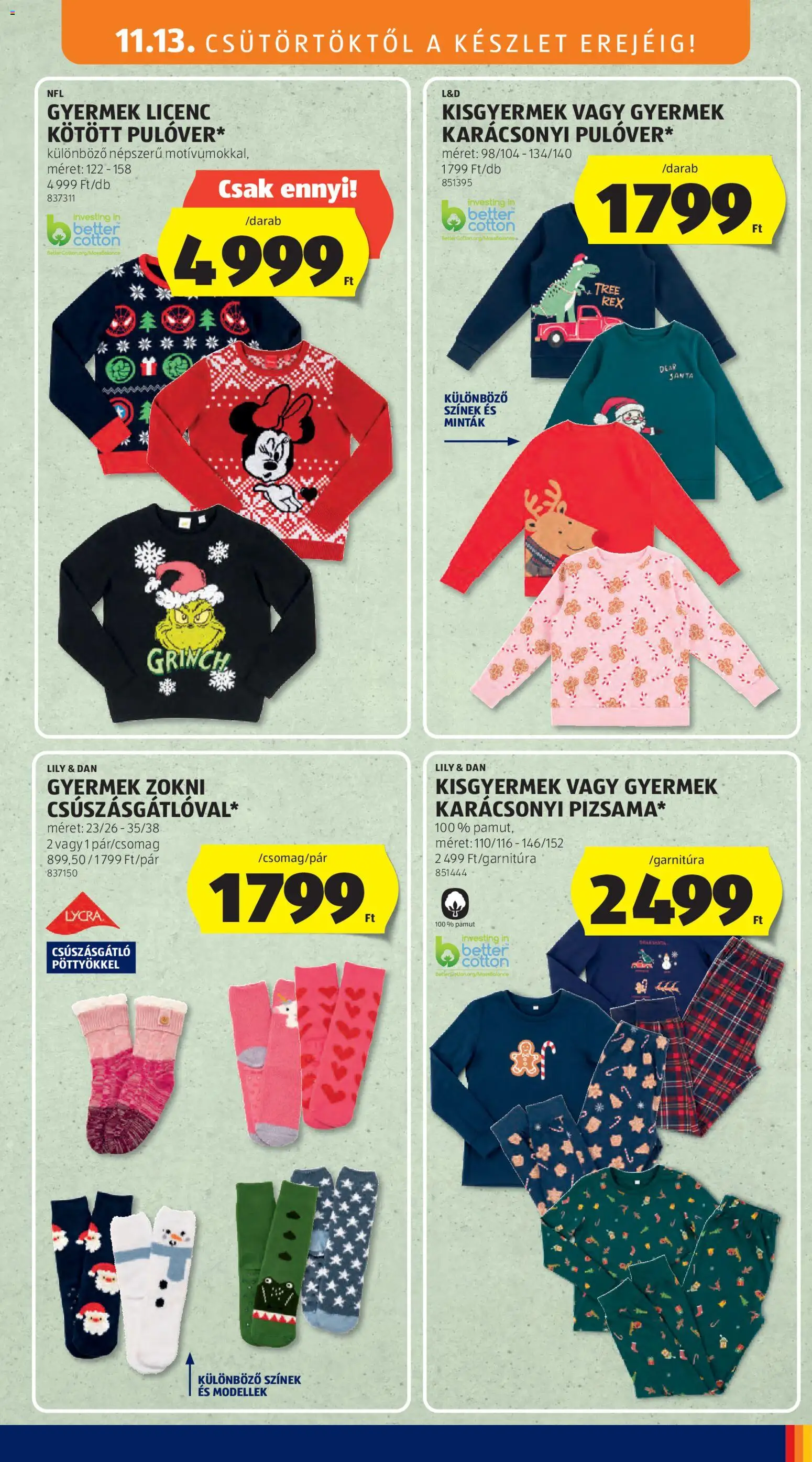 Aldi akciós ujság - amely érvényes a következő dátumtól: 13.11.2025 | Oldal: 5 | Termékek: Zokni