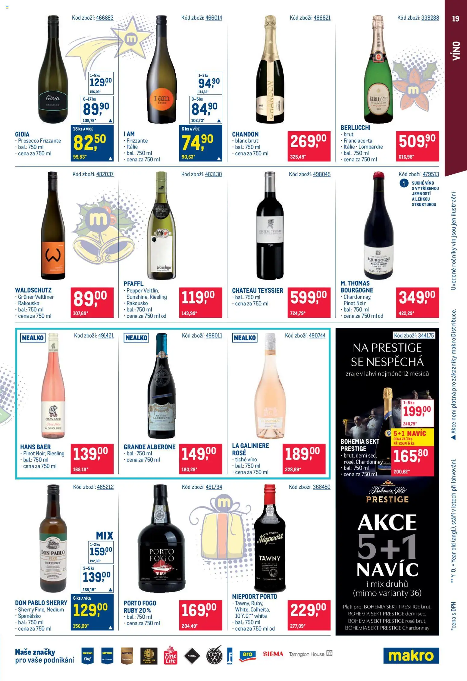 Makro leták - Gastronomie od 19.11.2025 | Strana: 19 | Produkty: Prosecco, Bohemia sekt, Pinot Noir, Riesling