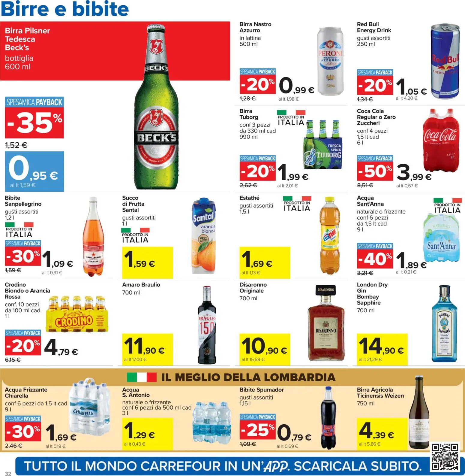 Volantino Carrefour del 24.03.2026 | Pagina: 32 | Prodotti: Succo, Arancia, Amaro, Coca Cola