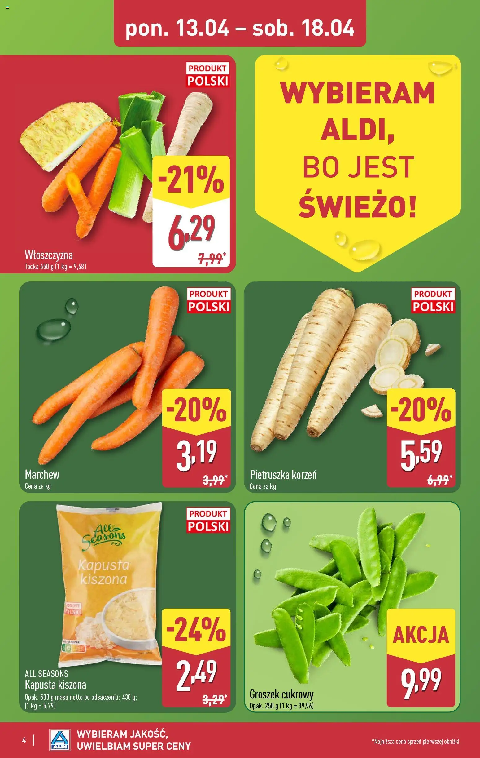 Aldi Polsko leták od 13.04.2026 | Strana: 4 | Produkty: Kapusta