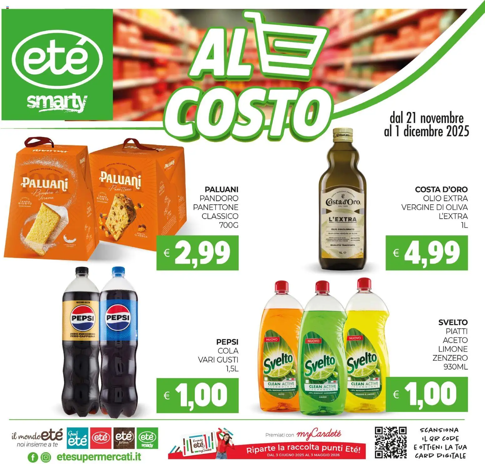 Volantino Eté del 21.11.2025 | Pagina: 1 | Prodotti: Tè, Pandoro, Panettone, Pepsi