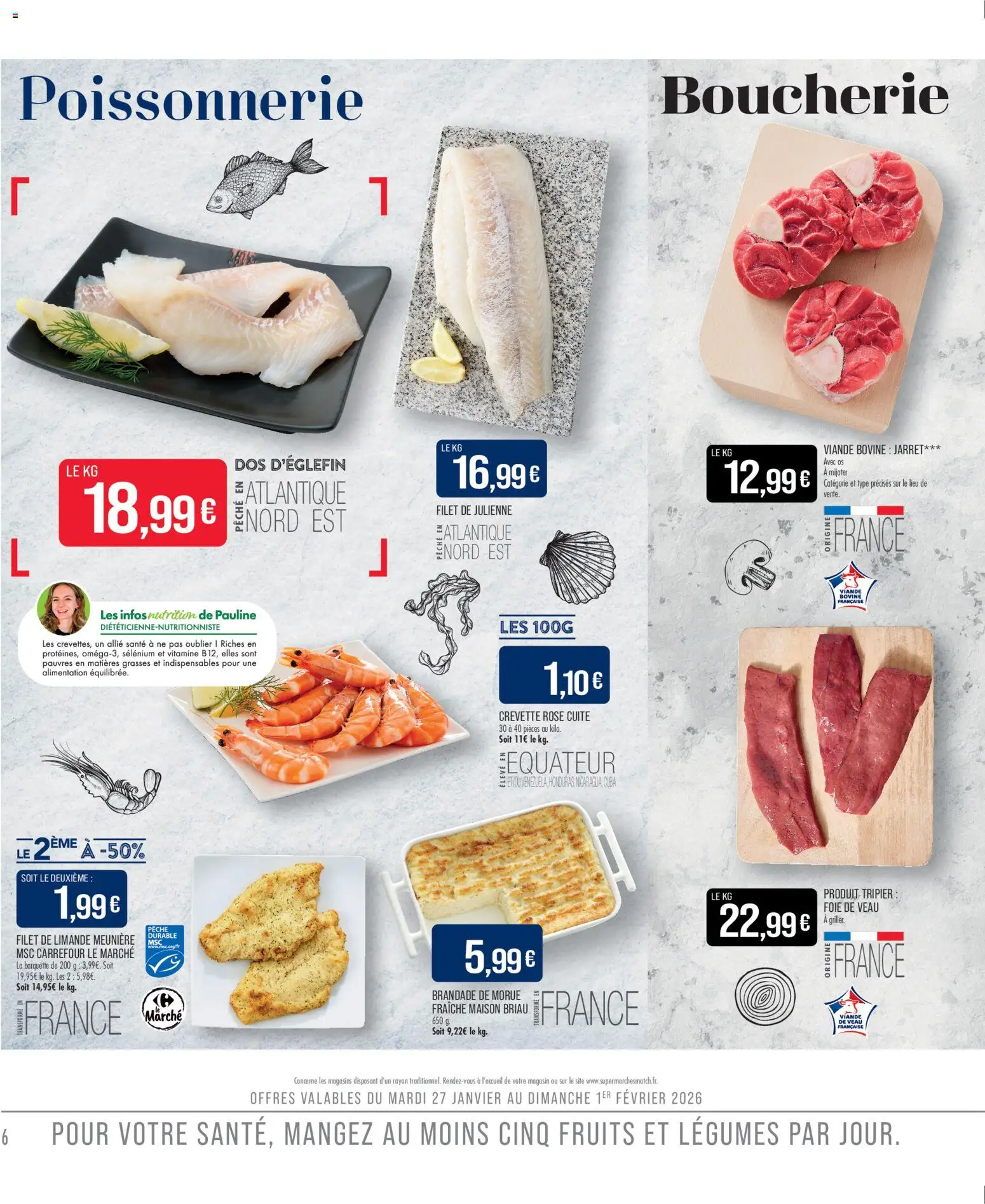 {H1} | Page: 6 | Produits: Crevette, Poissonnerie, Foie de veau, Viande bovine