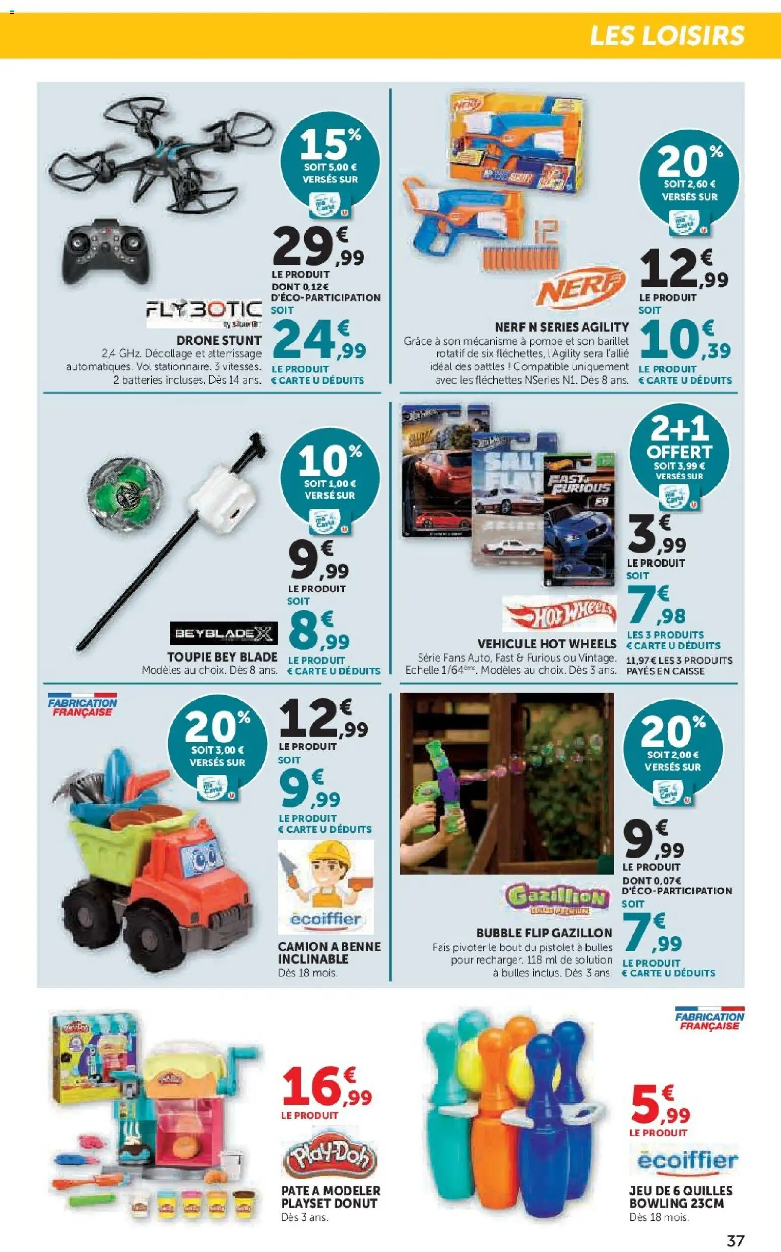 {H1} | Page: 37 | Produits: Donut, Pâte à modeler, Drone