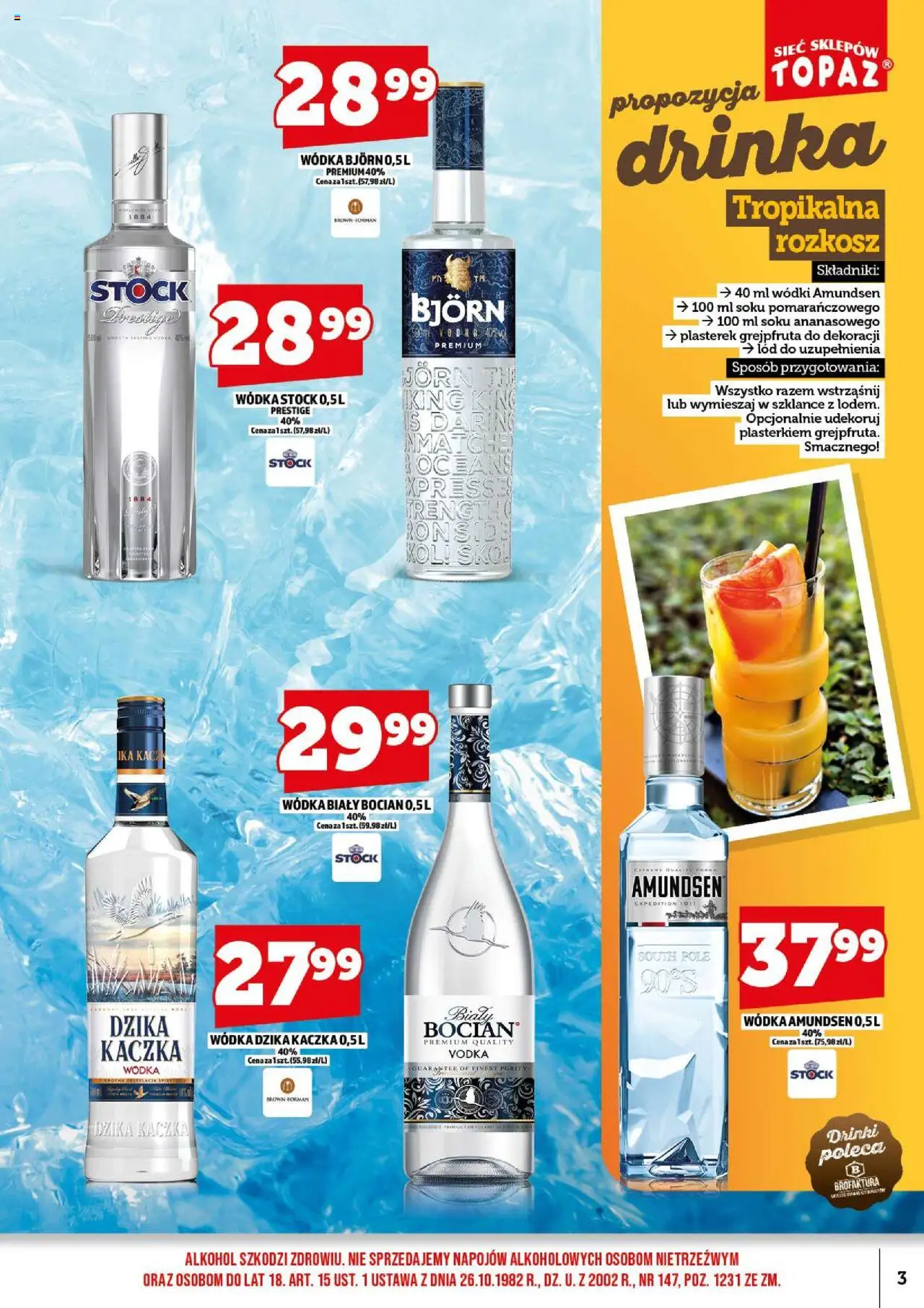 Topaz Gazetka alkoholowa od 18.08.2025 | Strona: 5 | Produkty: Wódka Dzika Kaczka, Vodka, Alkohol, Wódka