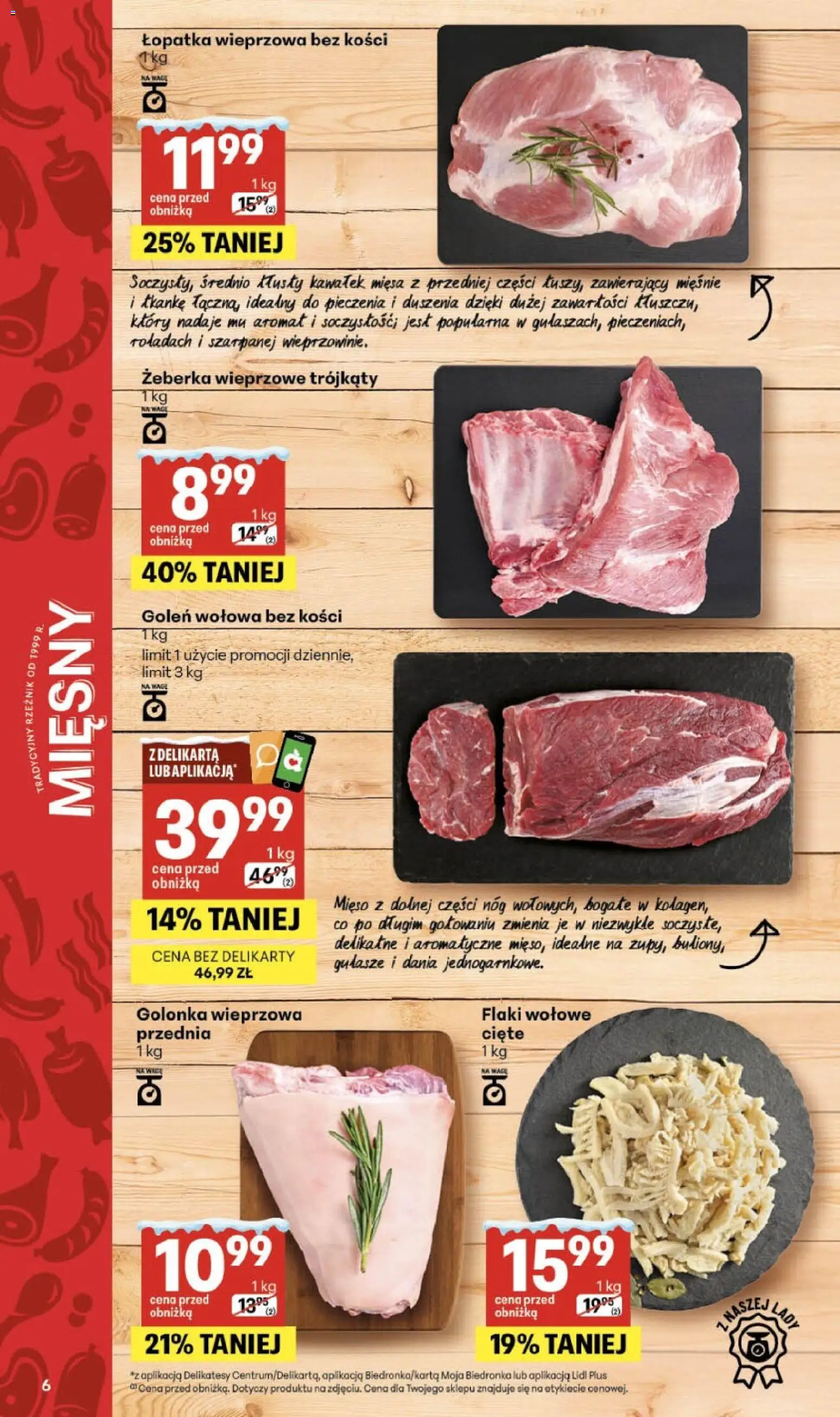 Delikatesy Centrum Gazetka od 29.01.2026 | Strona: 6 | Produkty: Delikatesy, Flaki, Łopatka wieprzowa, Flaki wołowe