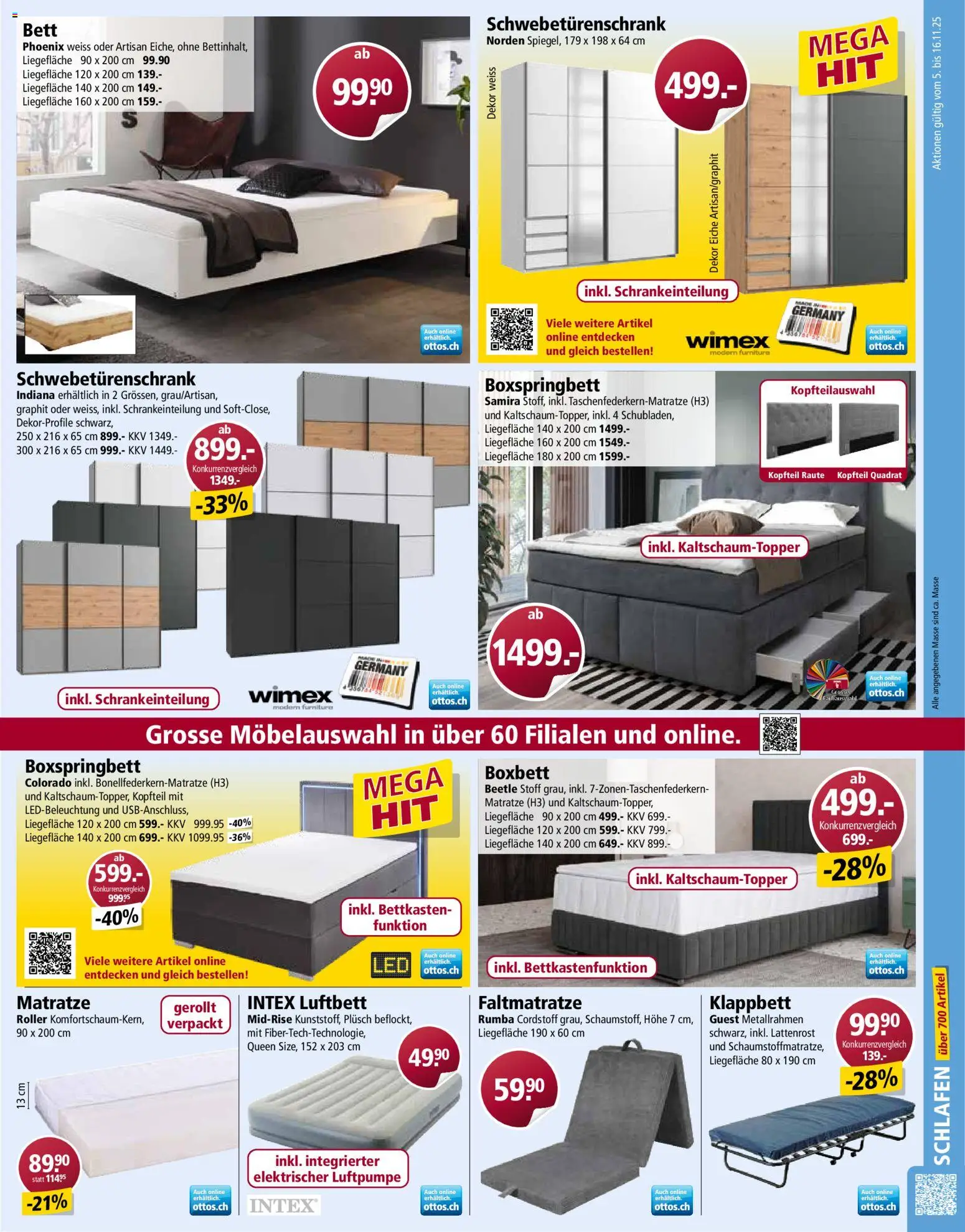 Otto's Aktionen – gültig ab 05.11.2025 | Seite: 7 | Produkte: Schwebetürenschrank, Luftpumpe, Bett, Boxspringbett