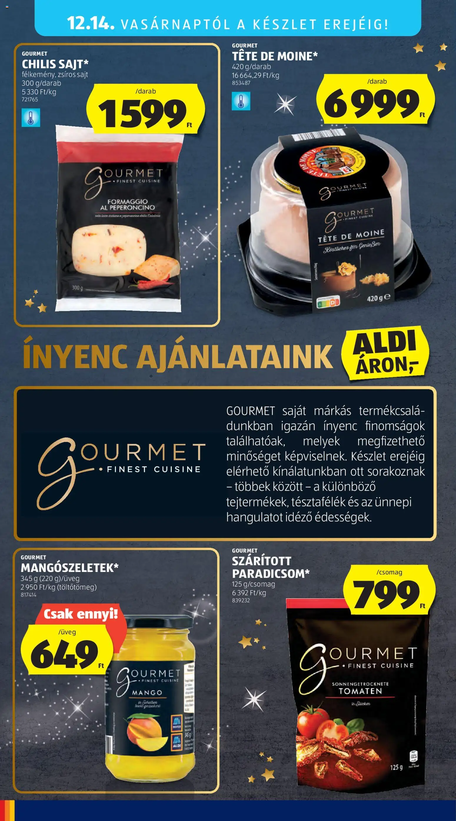 Aldi akciós ujság - amely érvényes a következő dátumtól: 11.12.2025 | Oldal: 54 | Termékek: Sajt, Mangó