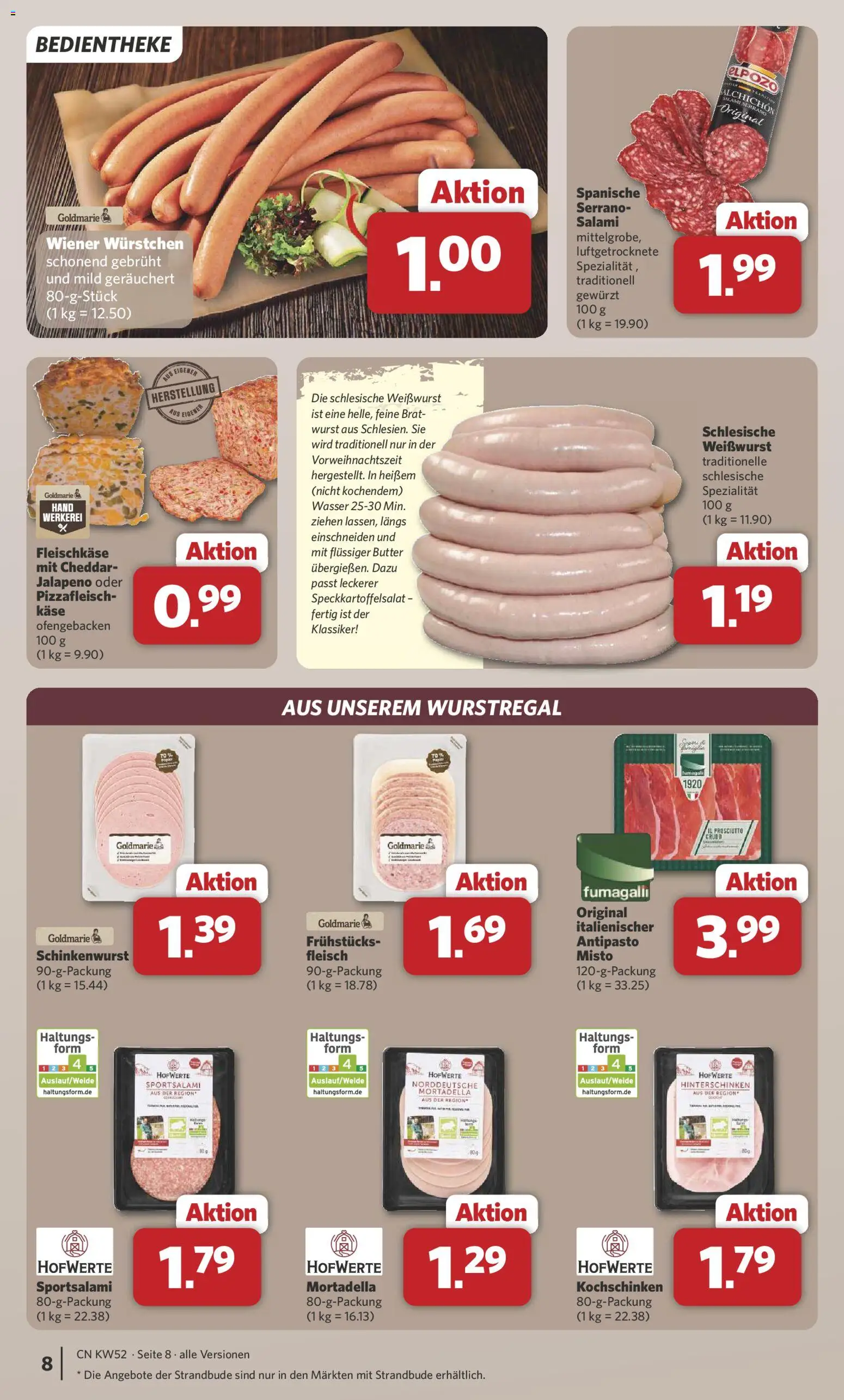 Combi Prospekt 	 – gültig ab 22.12.2025 | Seite: 8 | Produkte: Wiener wurstchen, Wurst, Salami, Fleisch