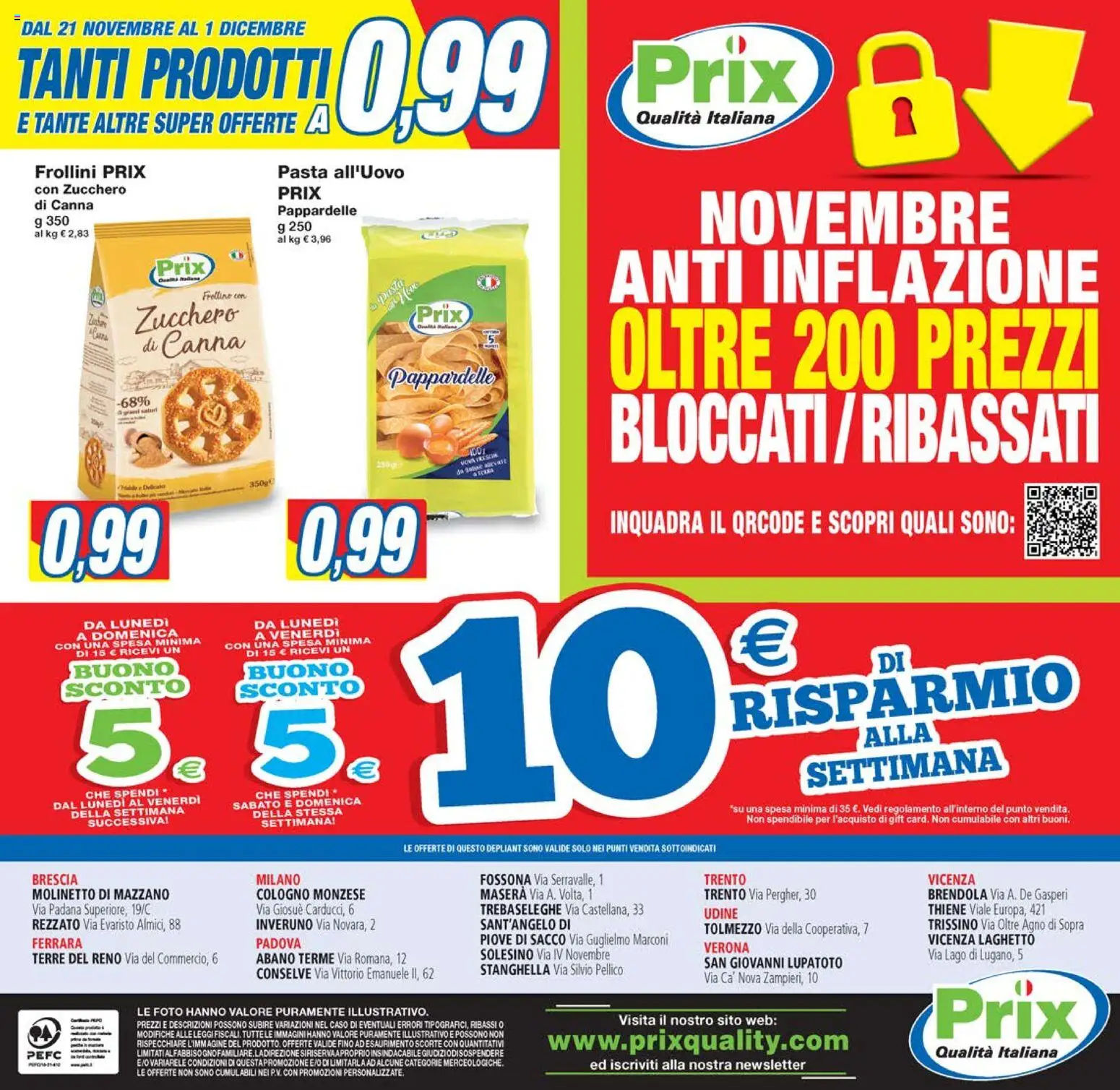 Volantino Prix del 21.11.2025 | Pagina: 16 | Prodotti: Zucchero, Pasta, Frollini