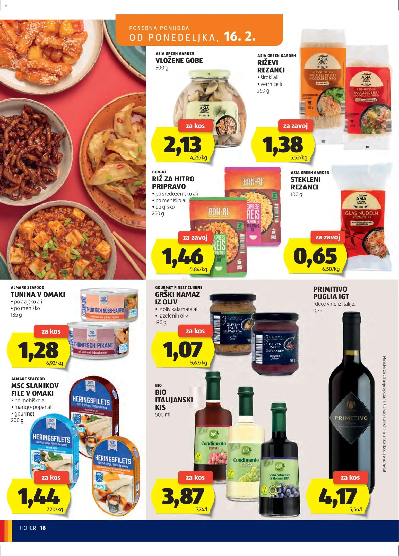 Hofer SI katalog | vrijedi od 11.02.2026 | Stranica: 18 | Proizvodi: Feta, Vino, Paprika, Balsamico