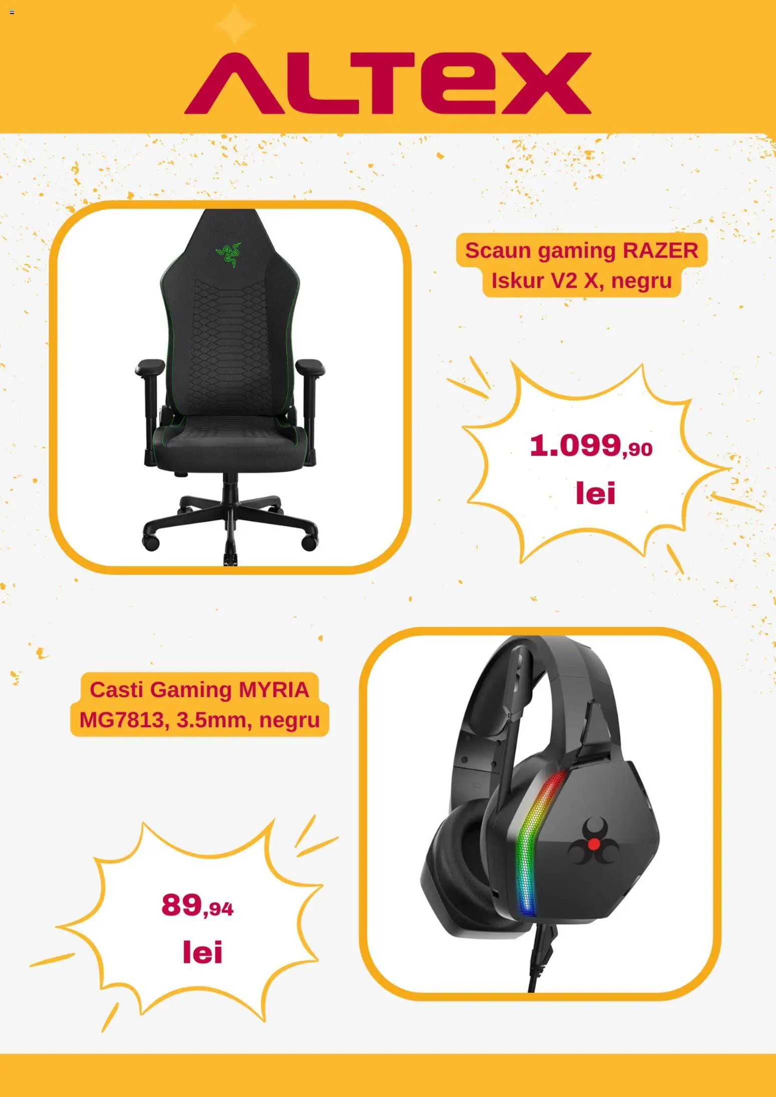 Noul catalog Altex – valabil de la 08.01.2026 | Pagină: 4 | Produse: Scaun gaming, Căști, Scaun