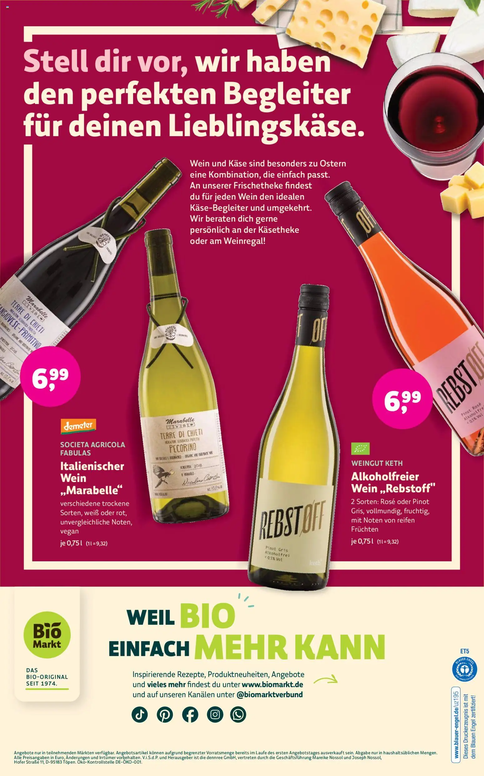 BioMarkt Prospekt 	 – gültig ab 25.03.2026 | Seite: 18 | Produkte: Weinregal, Käse, Wein